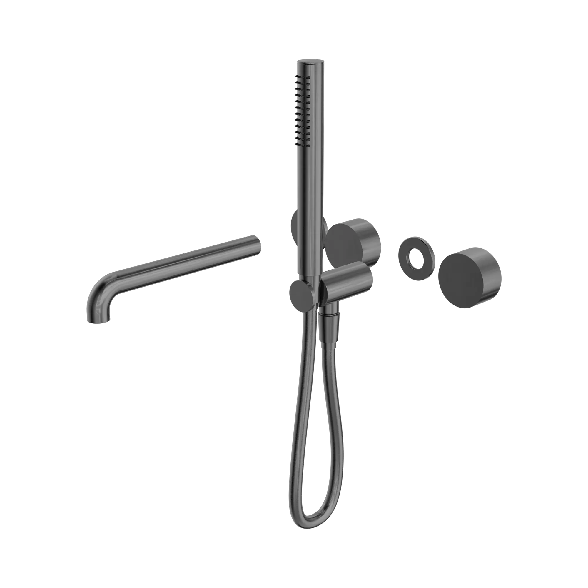 NR271903b250t GM Kara Progressive Shower System Separate Plate With Spout 250mm Trim Kits Only Gun Metal image 1