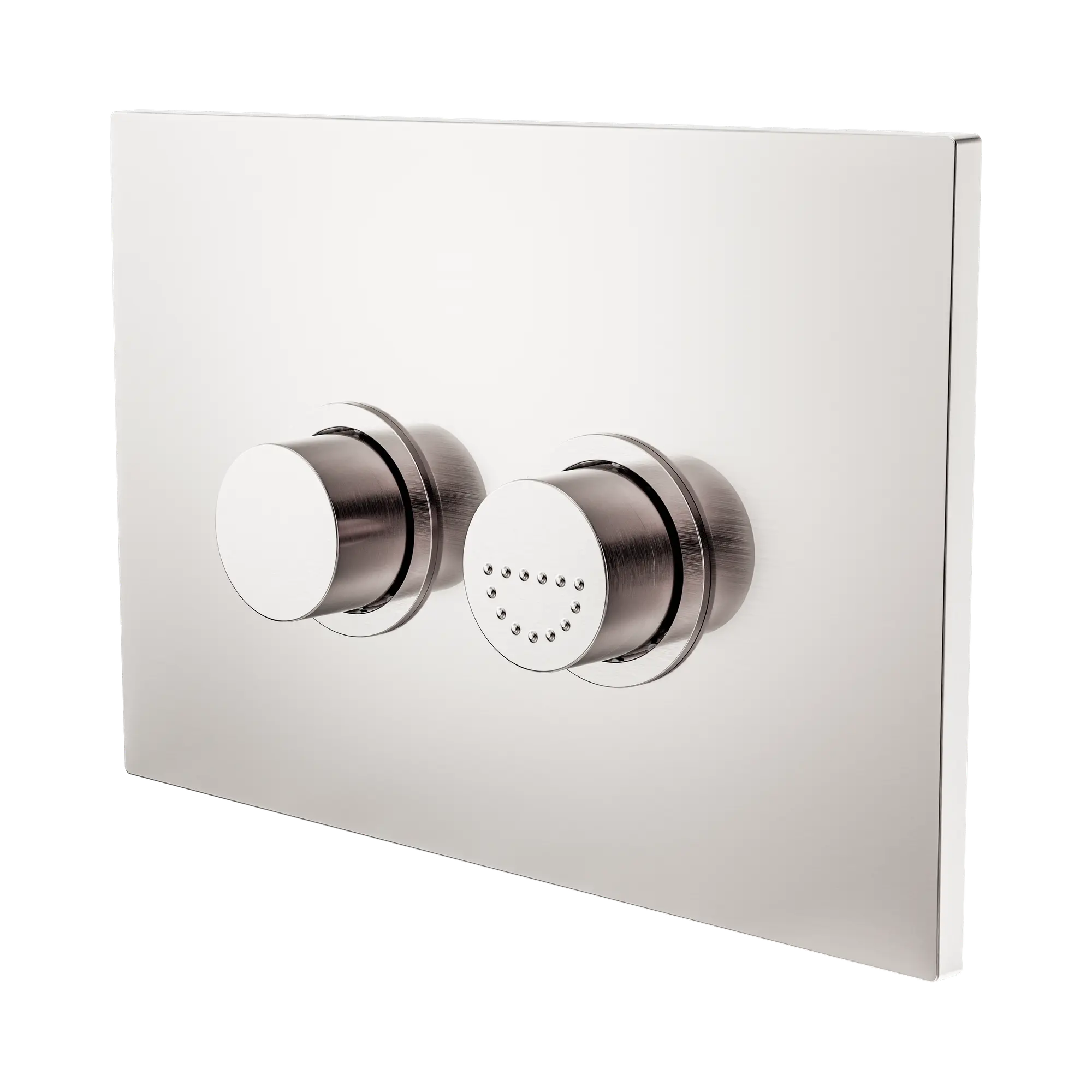 NRCRPL002 BN Mecca Care Raised Disabled Care Pneumatic Flush Buttons Plate DDA Compliant Brushed Nickel image 1