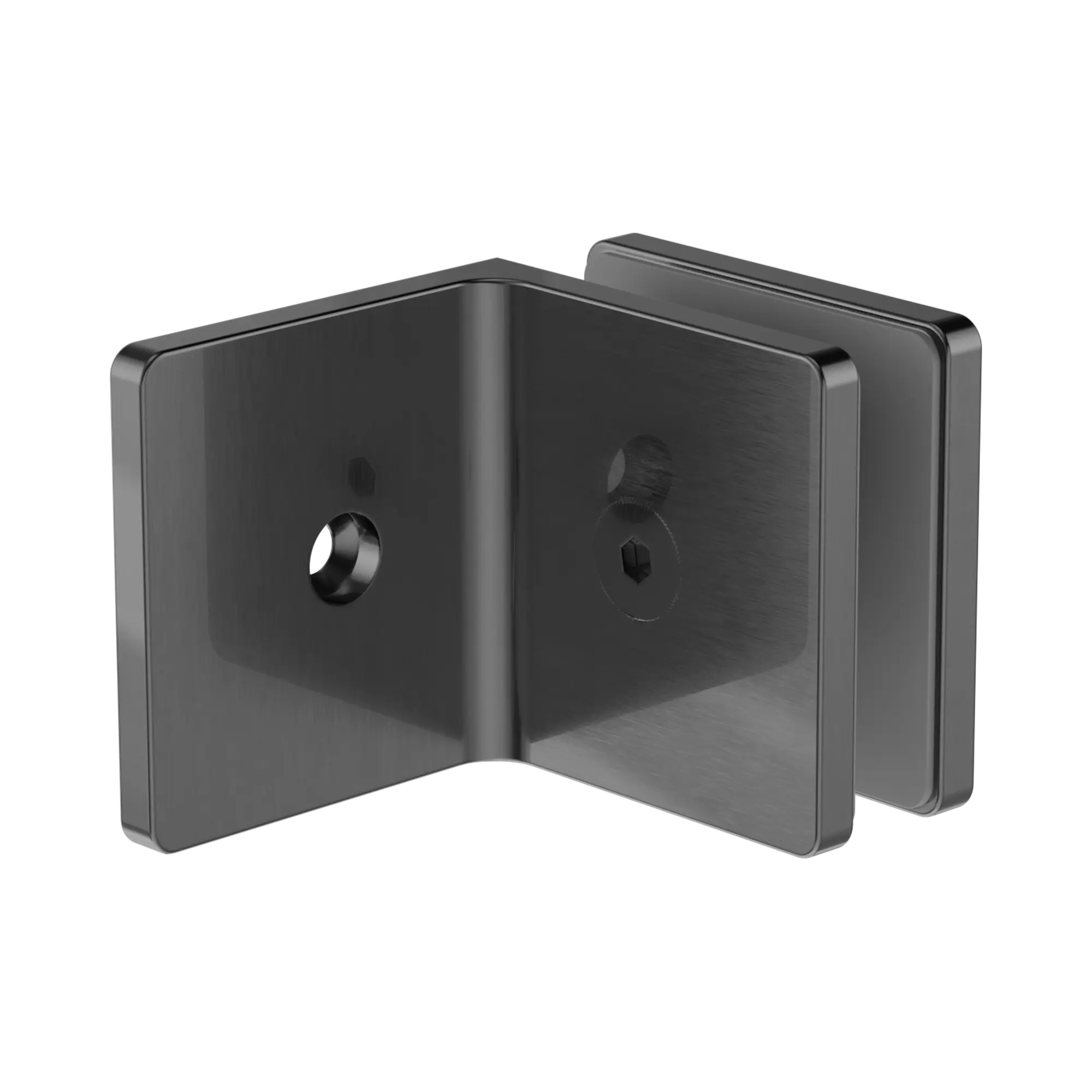 NRSH204a GM 90 Degree Glass To Wall Bracket 10mm Glass Gun Metal image 1