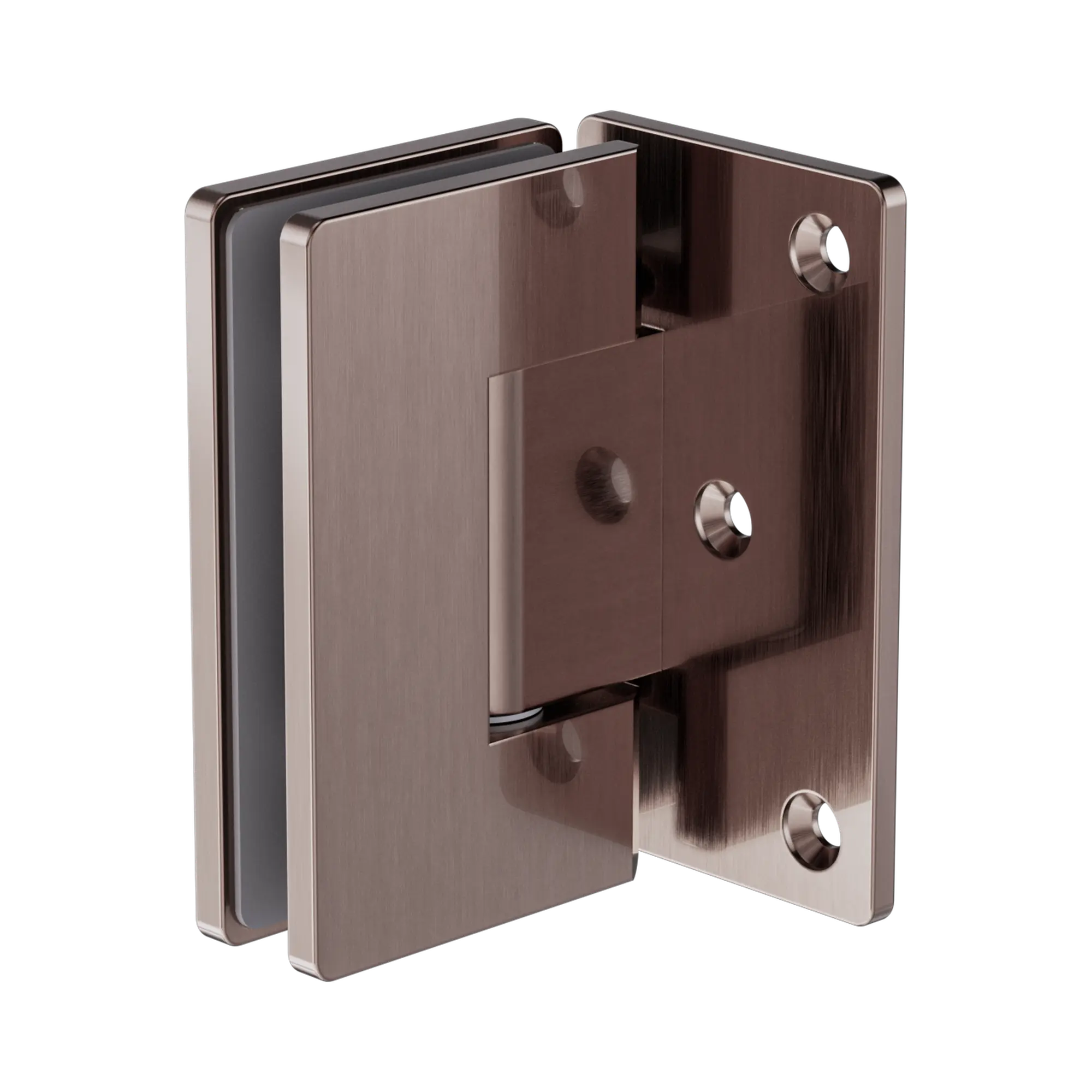 NRSH101a BZ 90 Degree Glass To Wall Shower Hinge 10mm Glass Brushed Bronze image 1