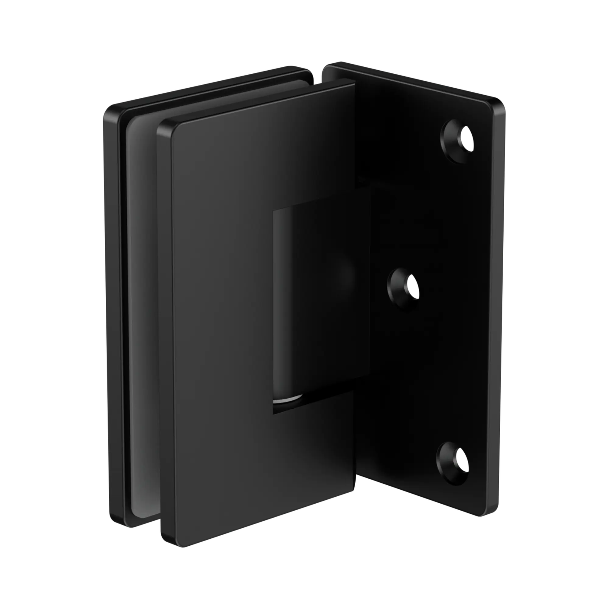 NRSH101a MB 90 Degree Glass To Wall Shower Hinge 10mm Glass Matte Black image 1