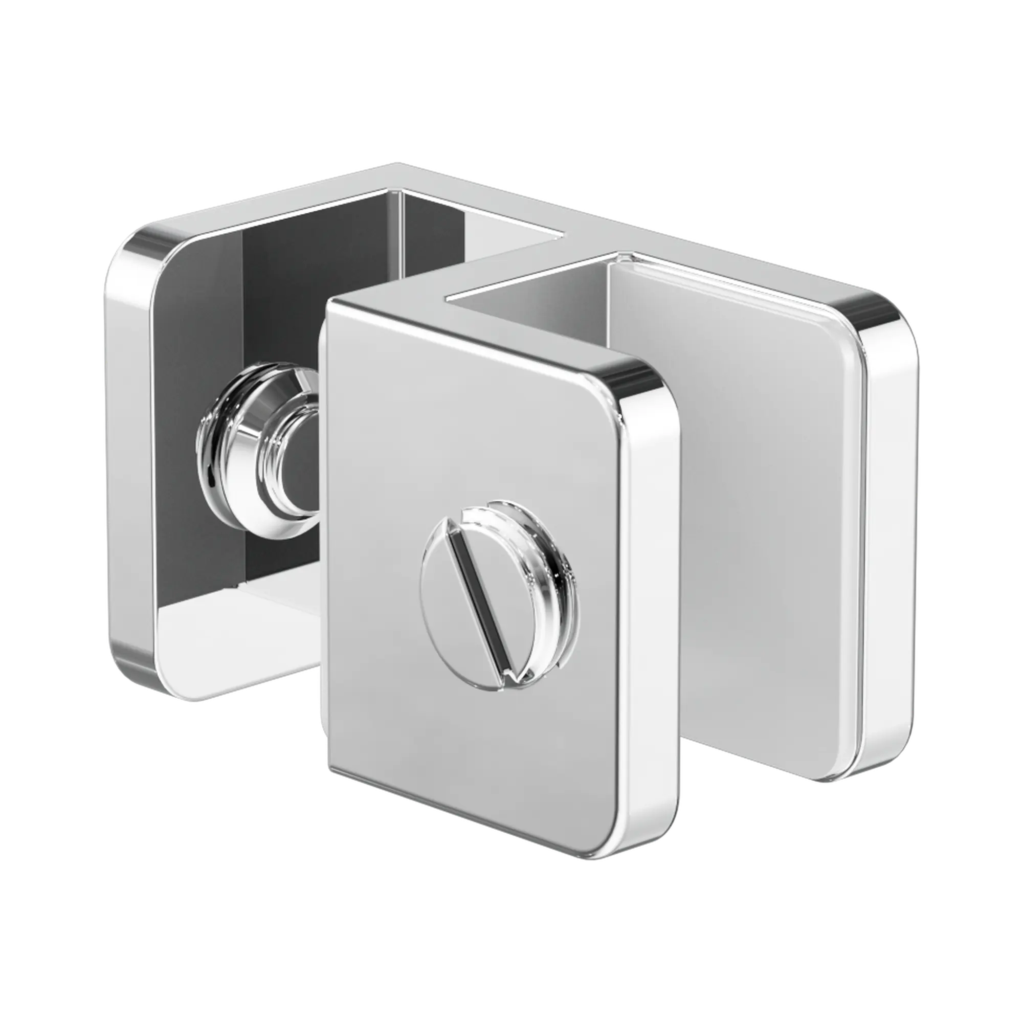 NRSH201a CH Over Panel Glass To Glass Fitting 10mm Glass Chrome image 1