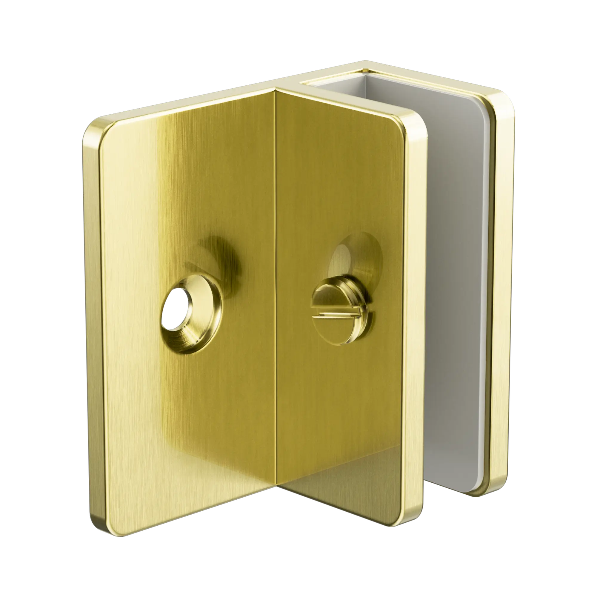 NRSH202a BG Shower F Bracket 10mm Glass Brushed Gold image 1