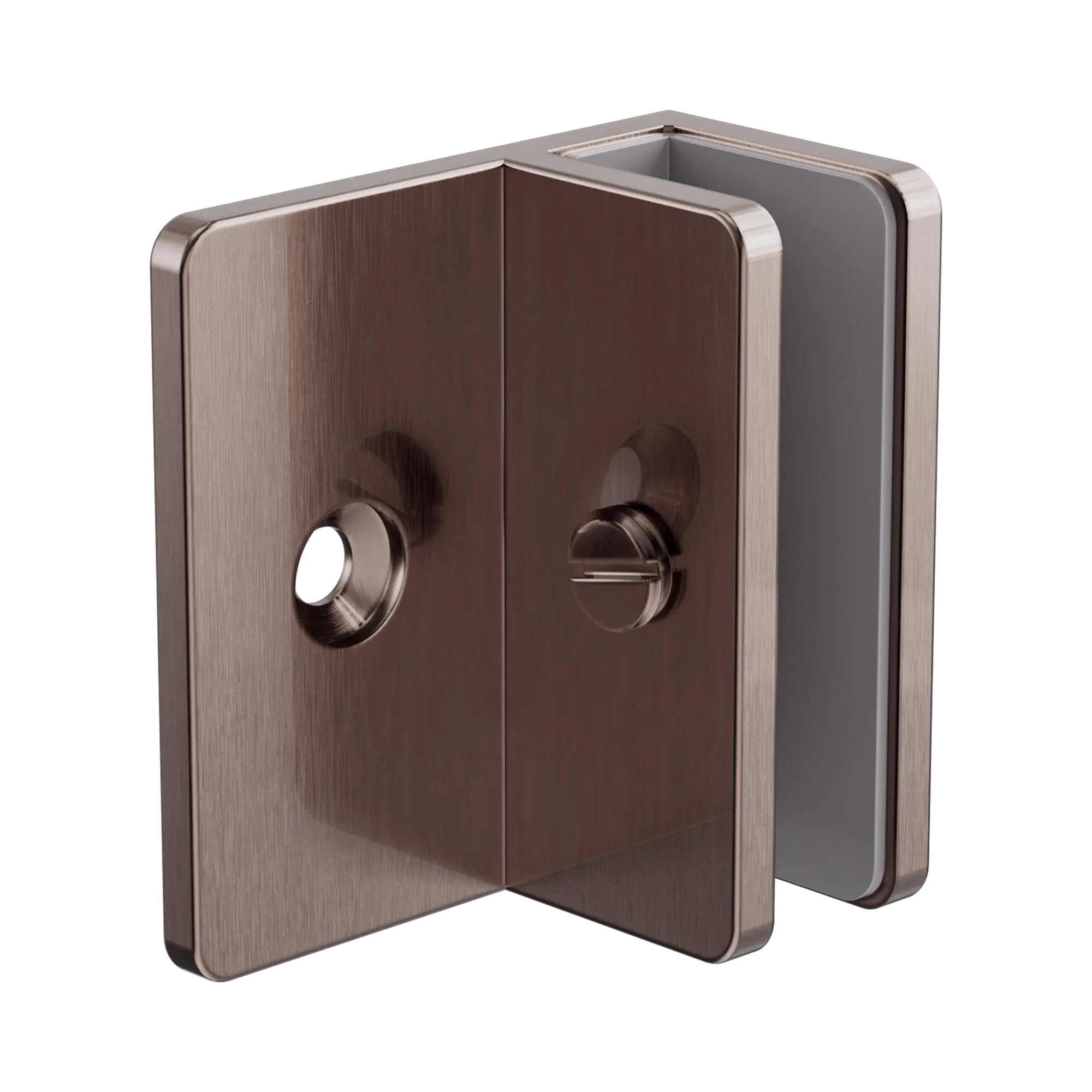 NRSH202a BZ Shower F Bracket 10mm Glass Brushed Bronze image 1