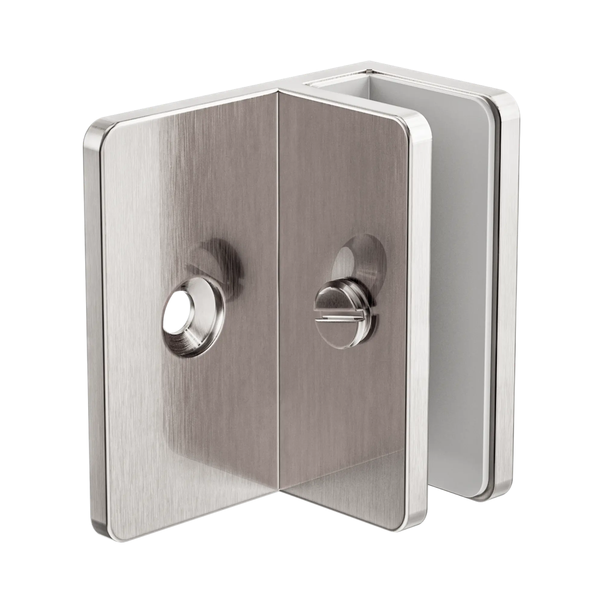 NRSH202a BN Shower F Bracket 10mm Glass Brushed Nickel image 1