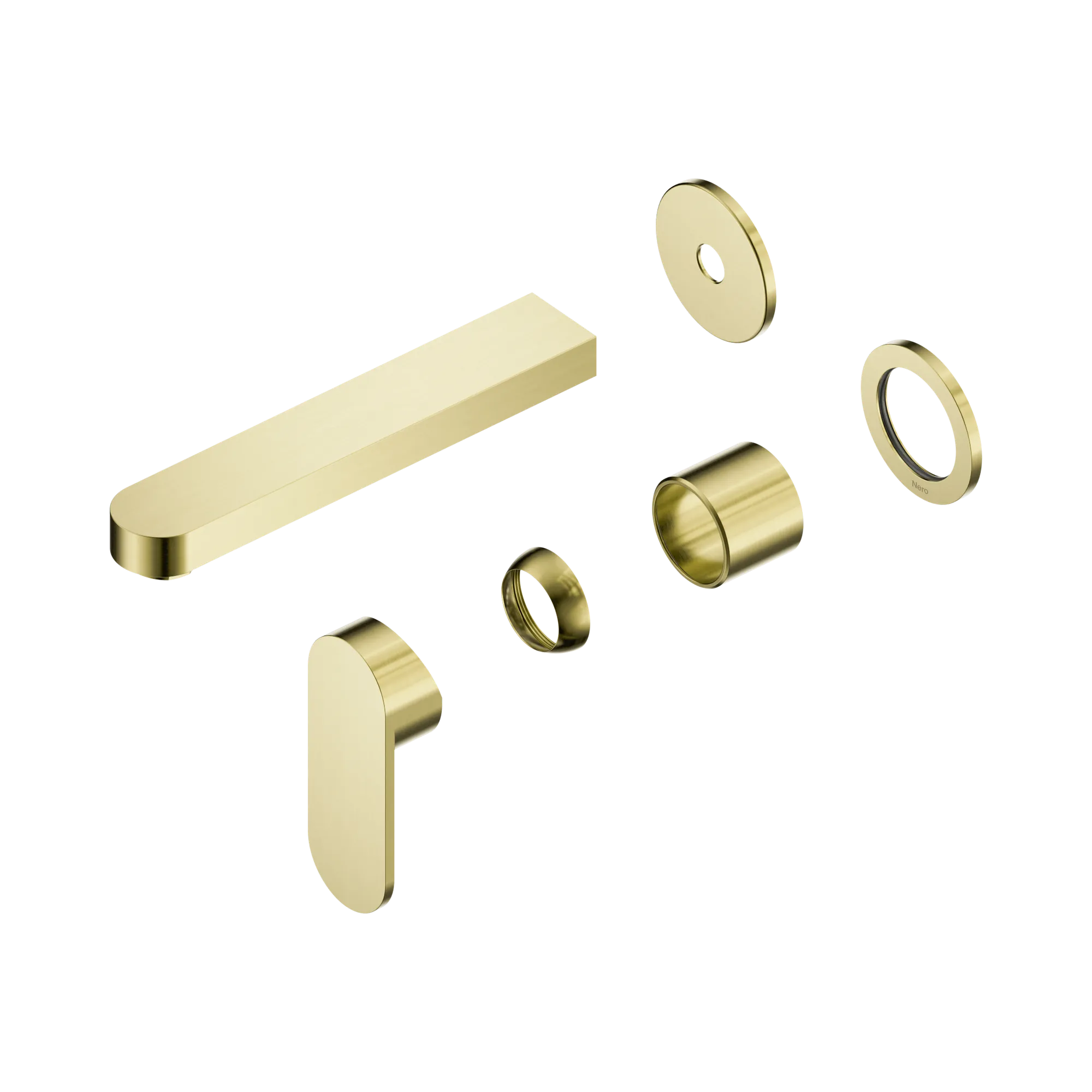 NR301310ct BG Ecco Wall Basin Bath Mixer Separate Back Plate 60mm Trim Kits Only Brushed Gold image 1