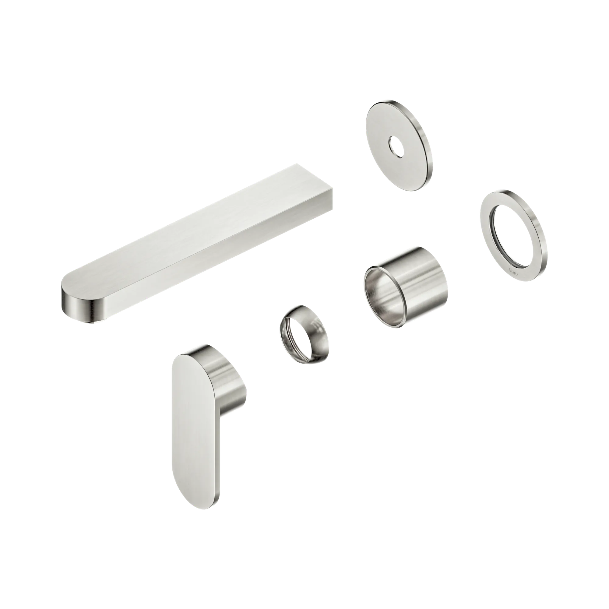 NR301310ct BN Ecco Wall Basin Bath Mixer Separate Back Plate 60mm Trim Kits Only Brushed Nickel image 1