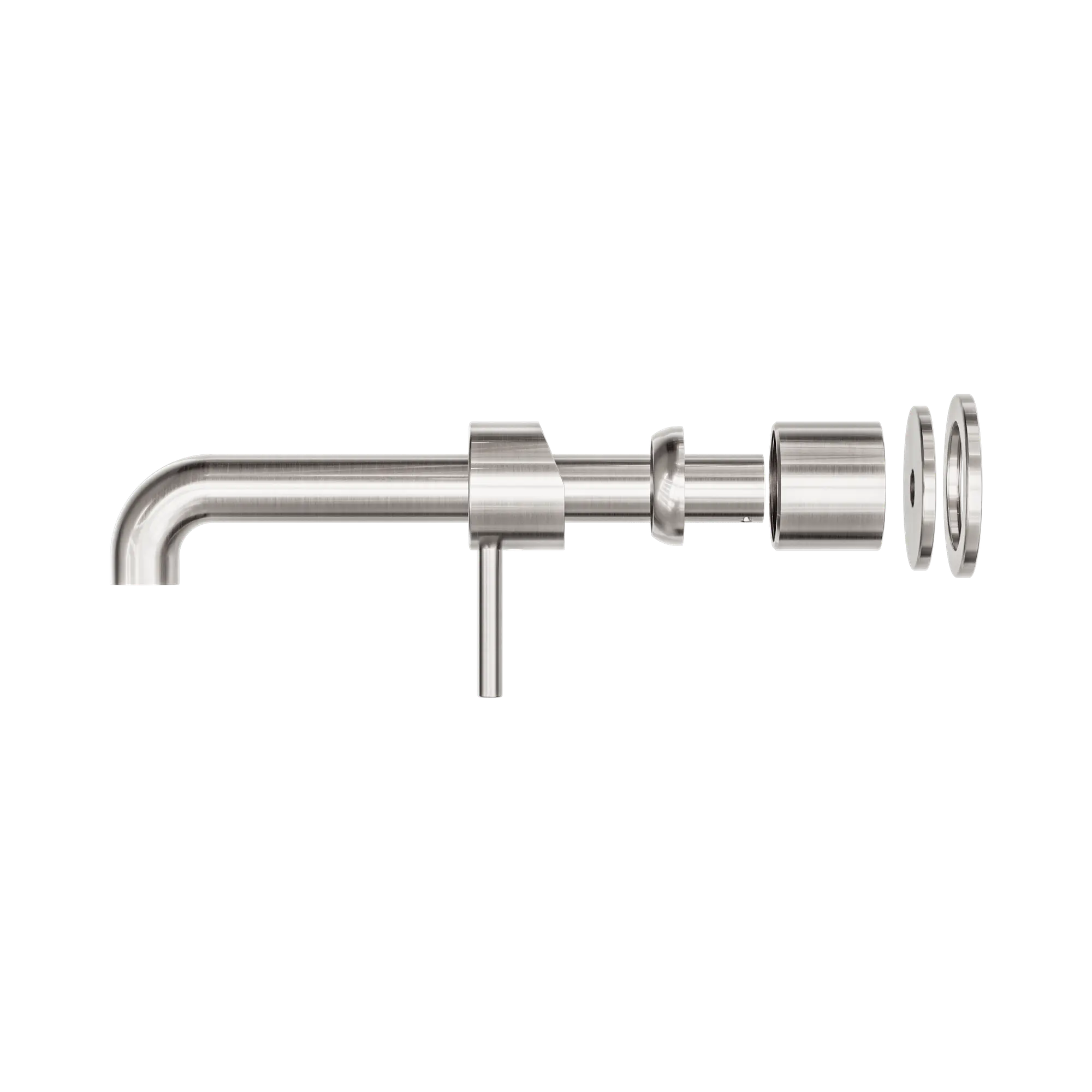 NR162210b230t BN Zen SS316 L Wall Basin Bath Mixer Separate Back Plate 230mm Spout Trim Kits Only Brushed Nickel image 3