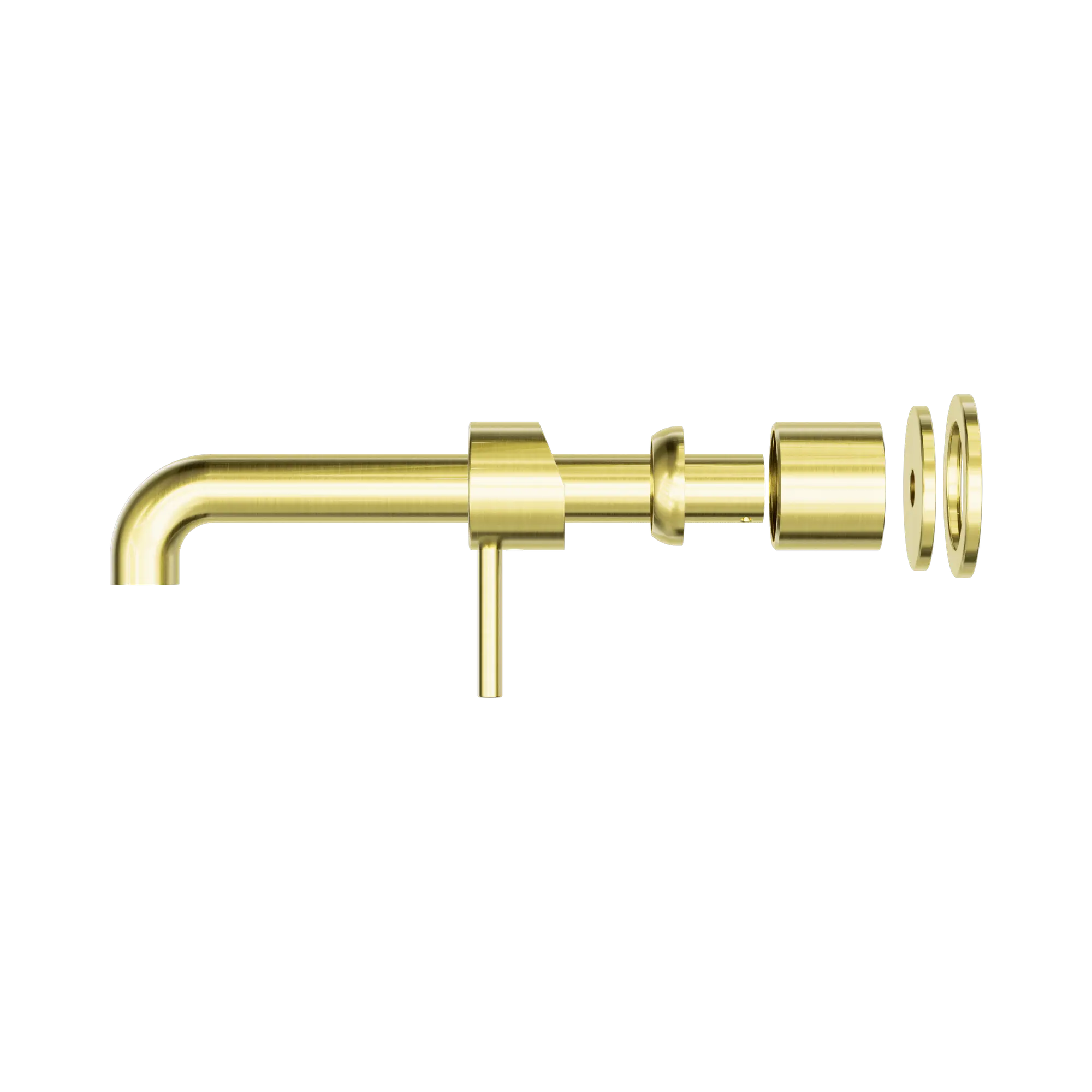 NR162210b230t BG Zen SS316 L Wall Basin Bath Mixer Separate Back Plate 230mm Spout Trim Kits Only Brushed Gold image 3