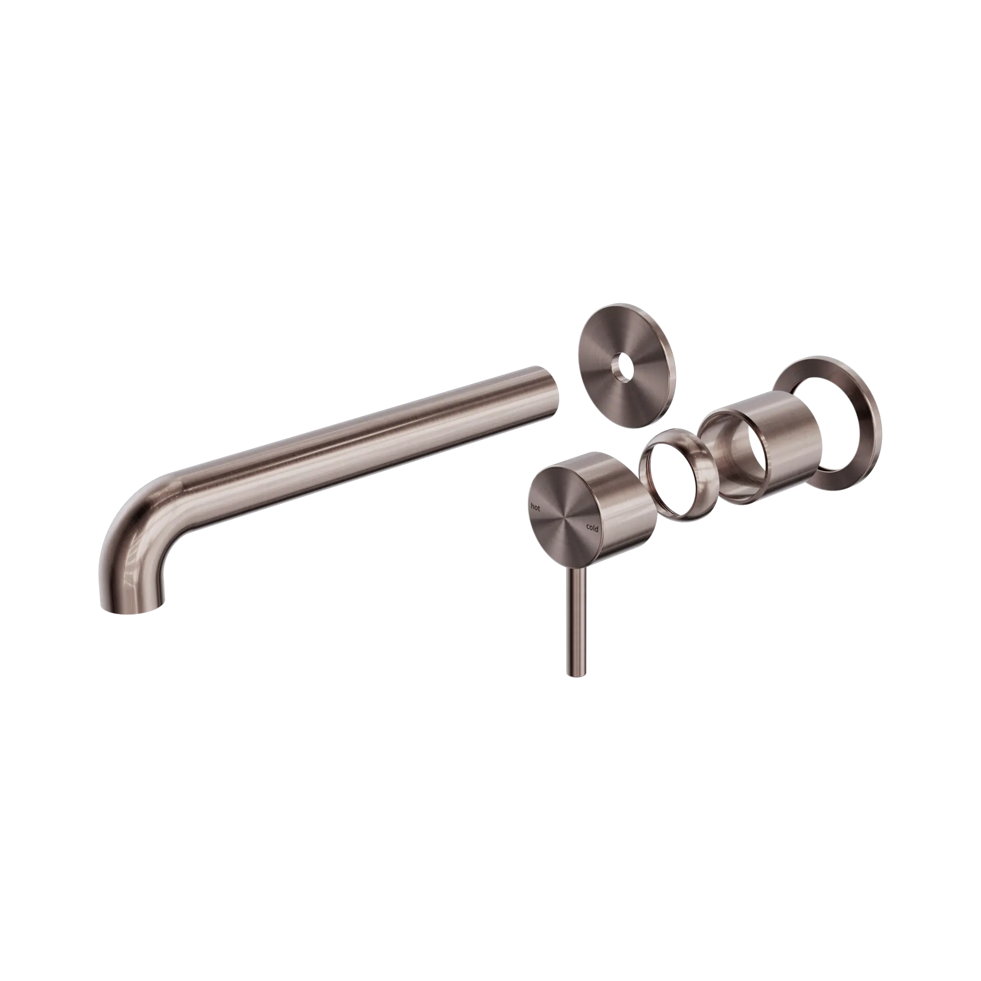 NR162210b230t BZ Zen SS316 L Wall Basin Bath Mixer Separate Back Plate 230mm Spout Trim Kits Only Brushed Bronze image 1