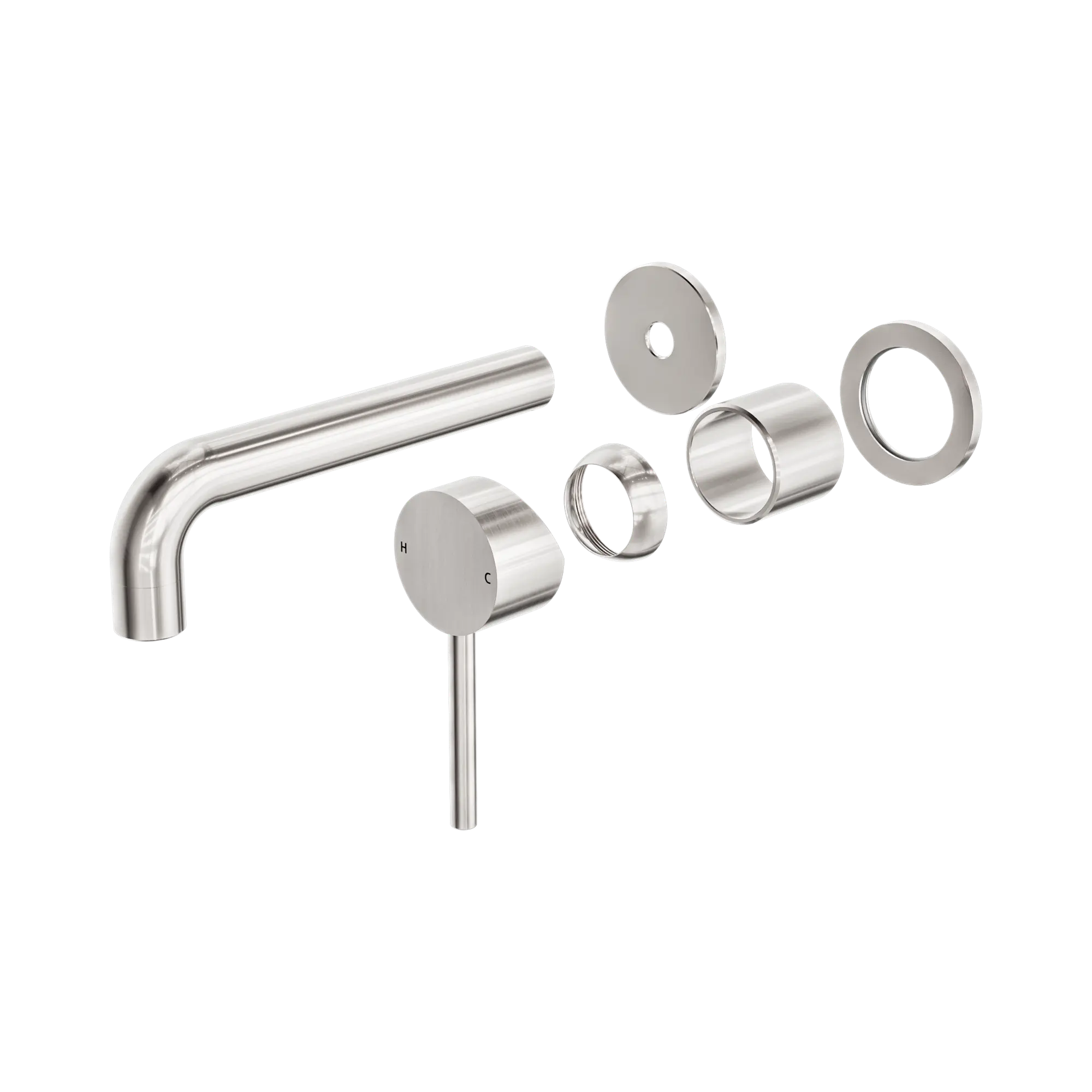 NR250810ct BN Dolce Wall Basin Bath Mixer Separate Back Plate Trim Kits Only Brushed Nickel image 1