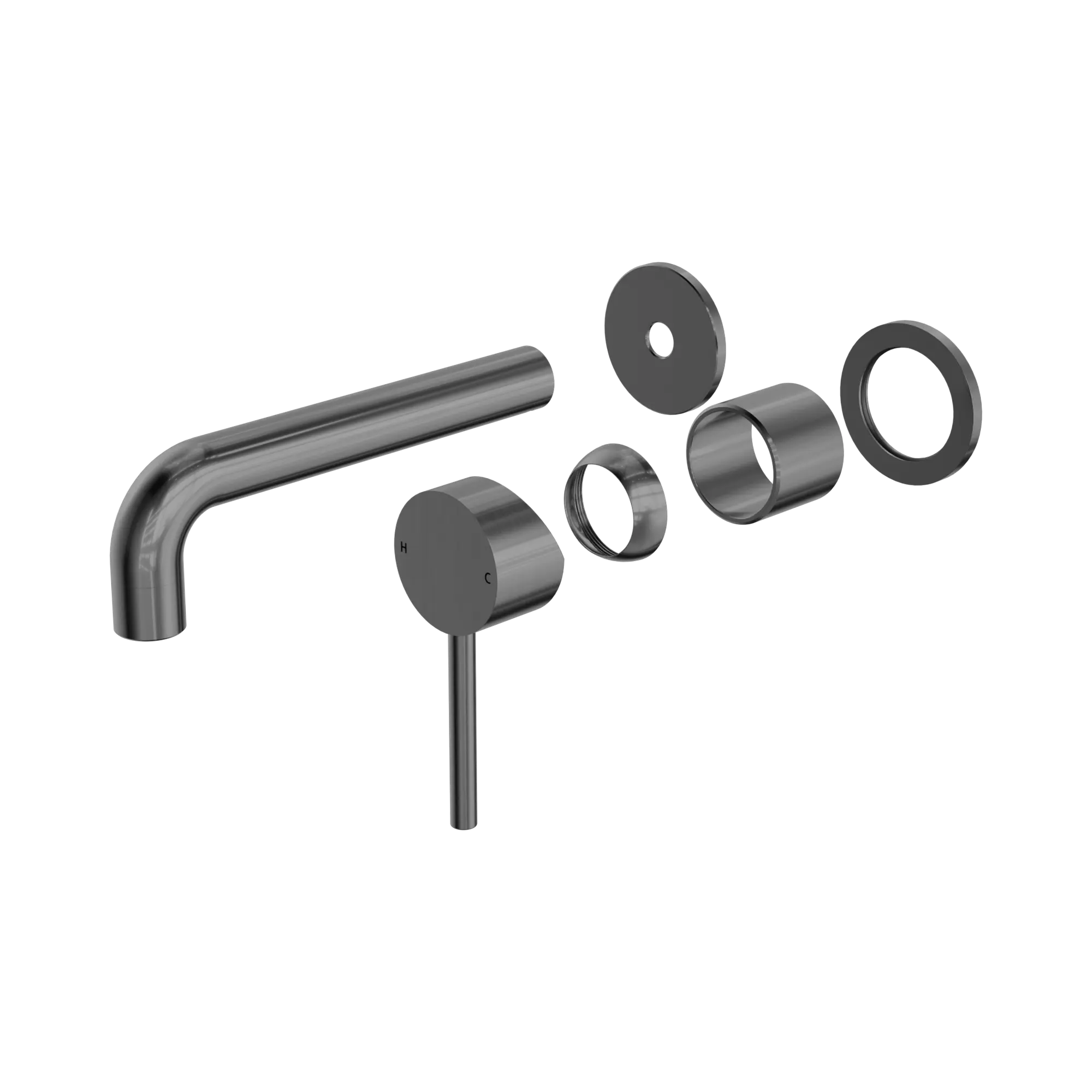NR250810ct GM Dolce Wall Basin Bath Mixer Separate Back Plate Trim Kits Only Gun Metal image 1