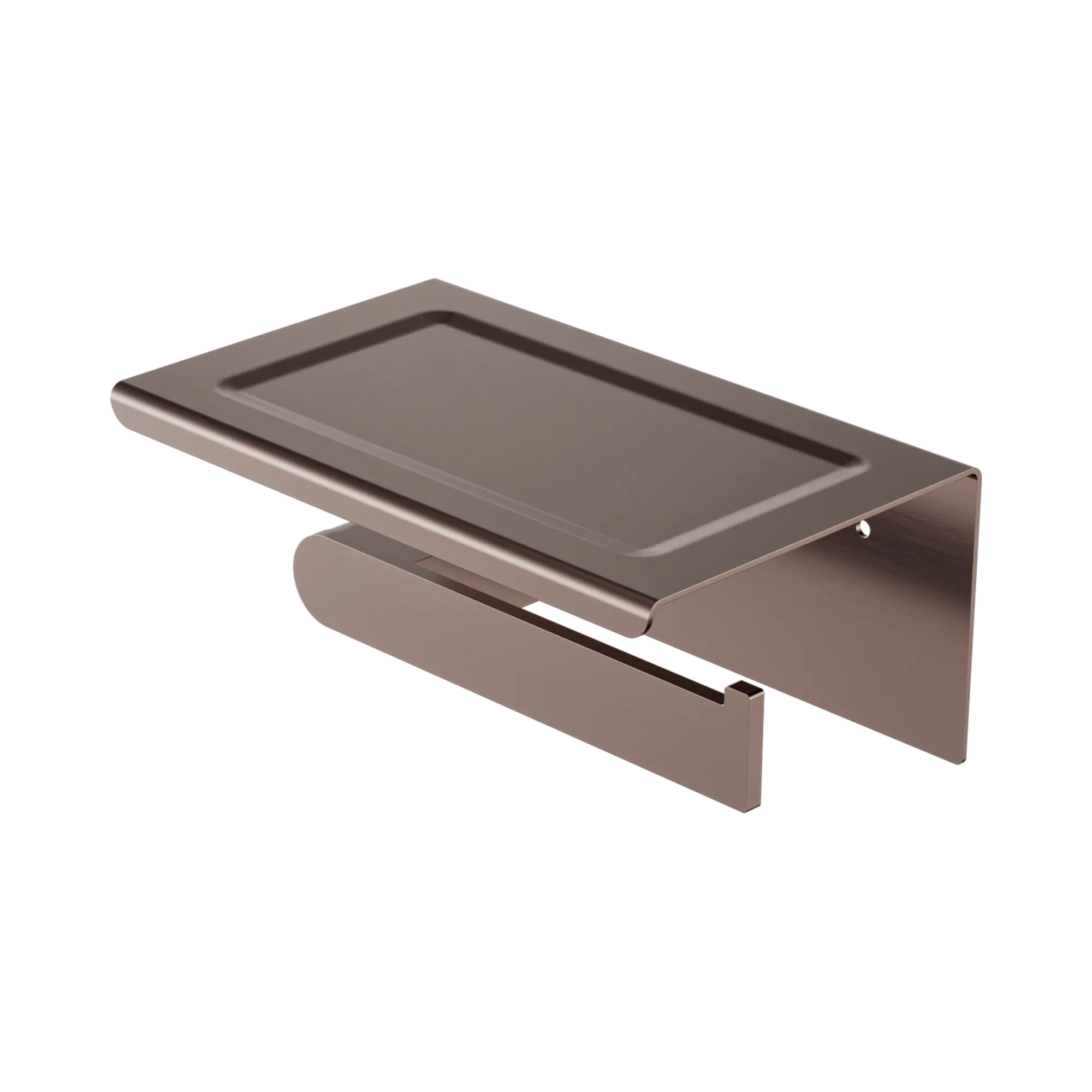 NR9086a BZ Bianca Toilet Roll Holder With Phone Holder Brushed Bronze image 1