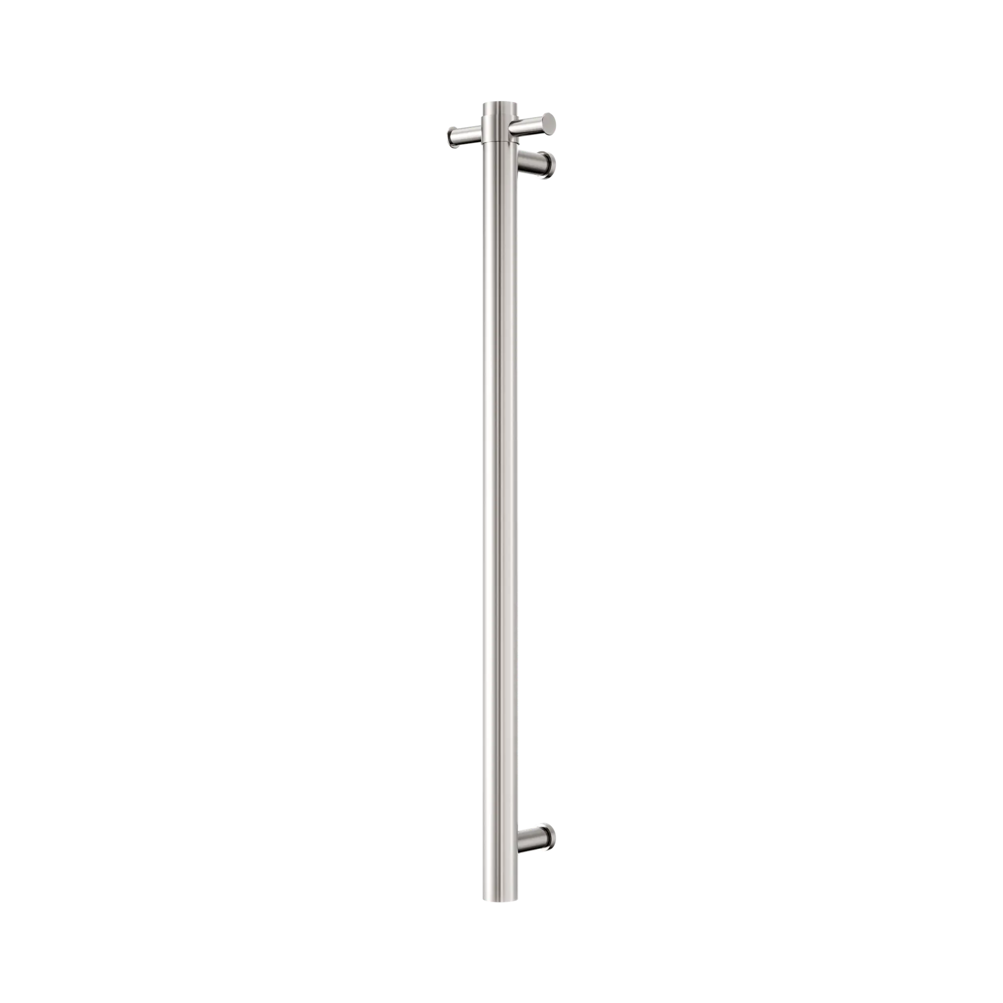NRV902h BN Mecca 240 V Single Vertical Heated Towel Rail Brushed Nickel image 1