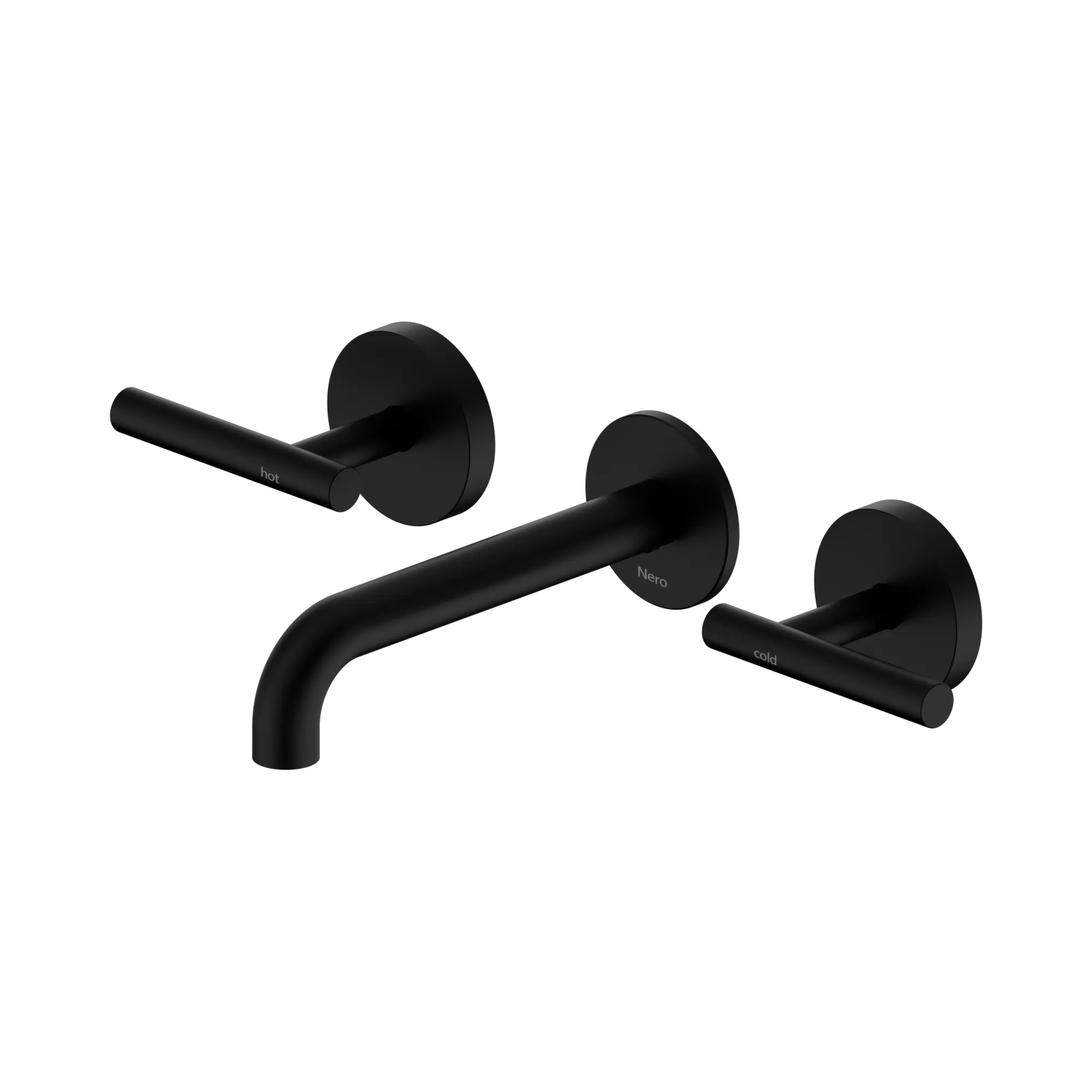 25 D006 MB Mecca Wall Basin Bath Set 160mm Spout Matte Black image 1