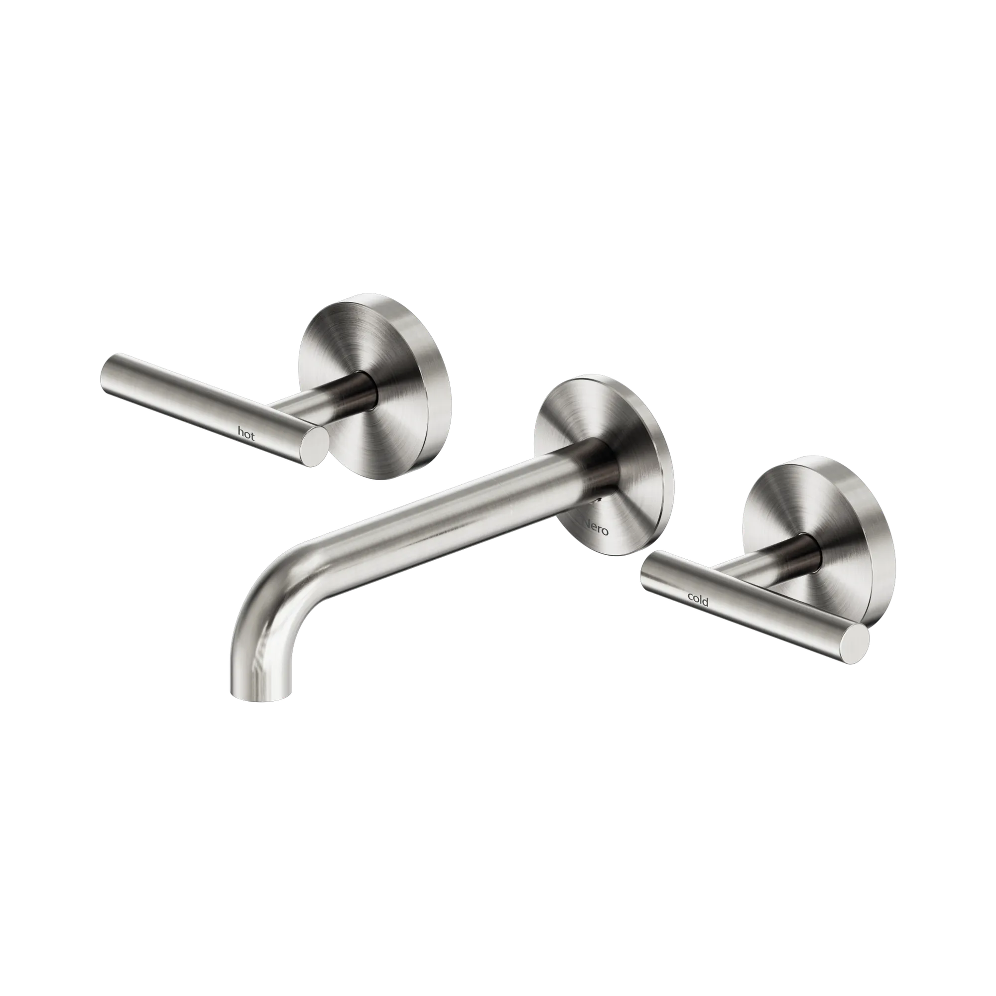 25 D006 BN Mecca Wall Basin Bath Set 160mm Spout Brushed Nickel image 1