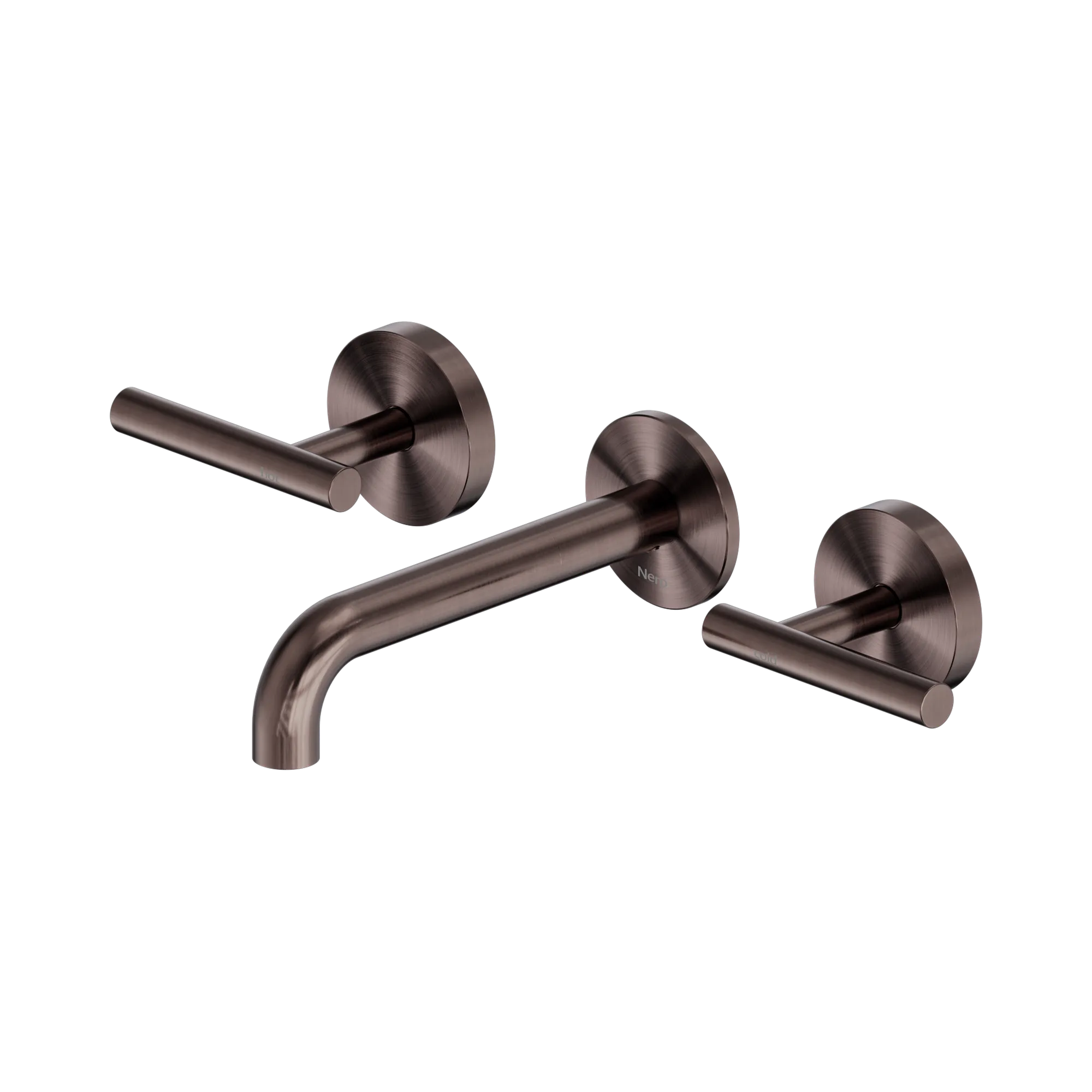 25 D006 BZ Mecca Wall Basin Bath Set 160mm Spout Brushed Bronze image 1