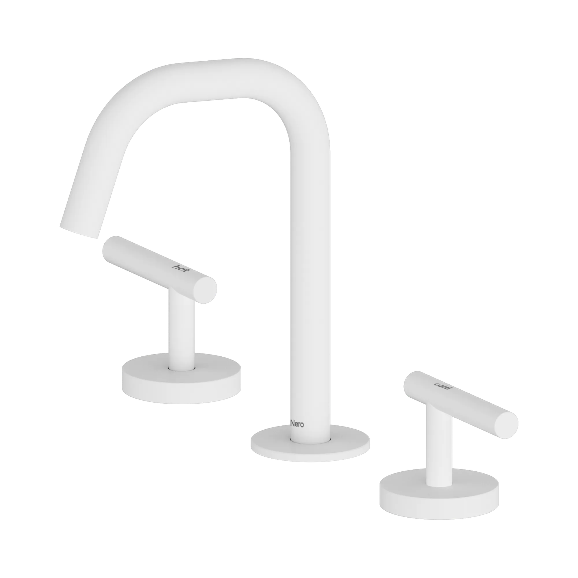25 D001 MW Mecca Basin Set Edge Spout Matte White image 1