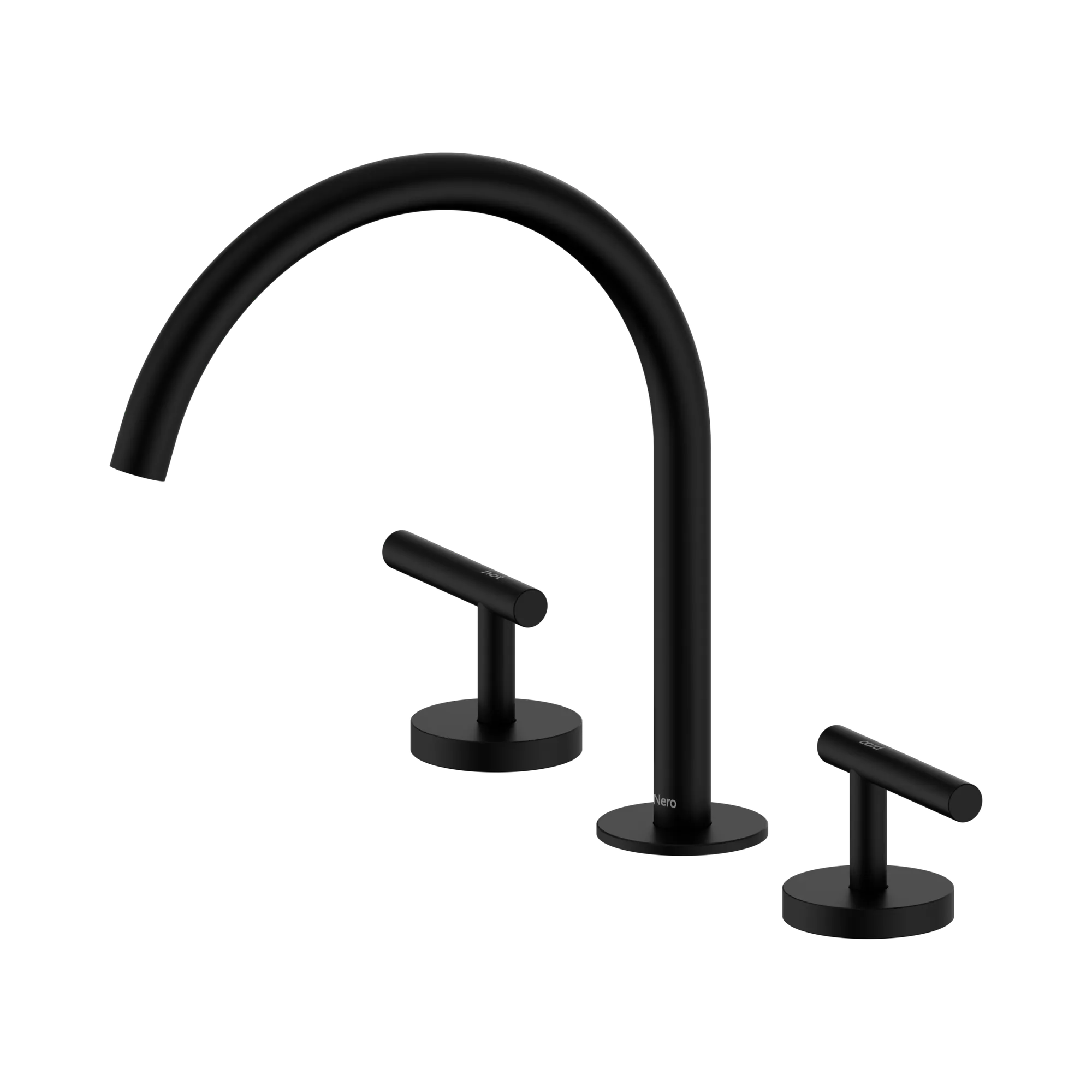 25 D004 MB Mecca Bath Kitchen Set Arc Spout Matte Black image 1