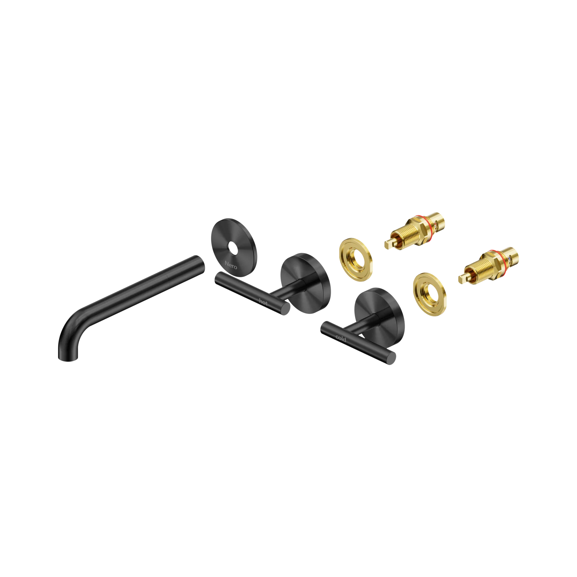 25 D020 GM Mecca Wall Basin Bath Set 185mm Spout Trim kits Only Gun Metal image 2