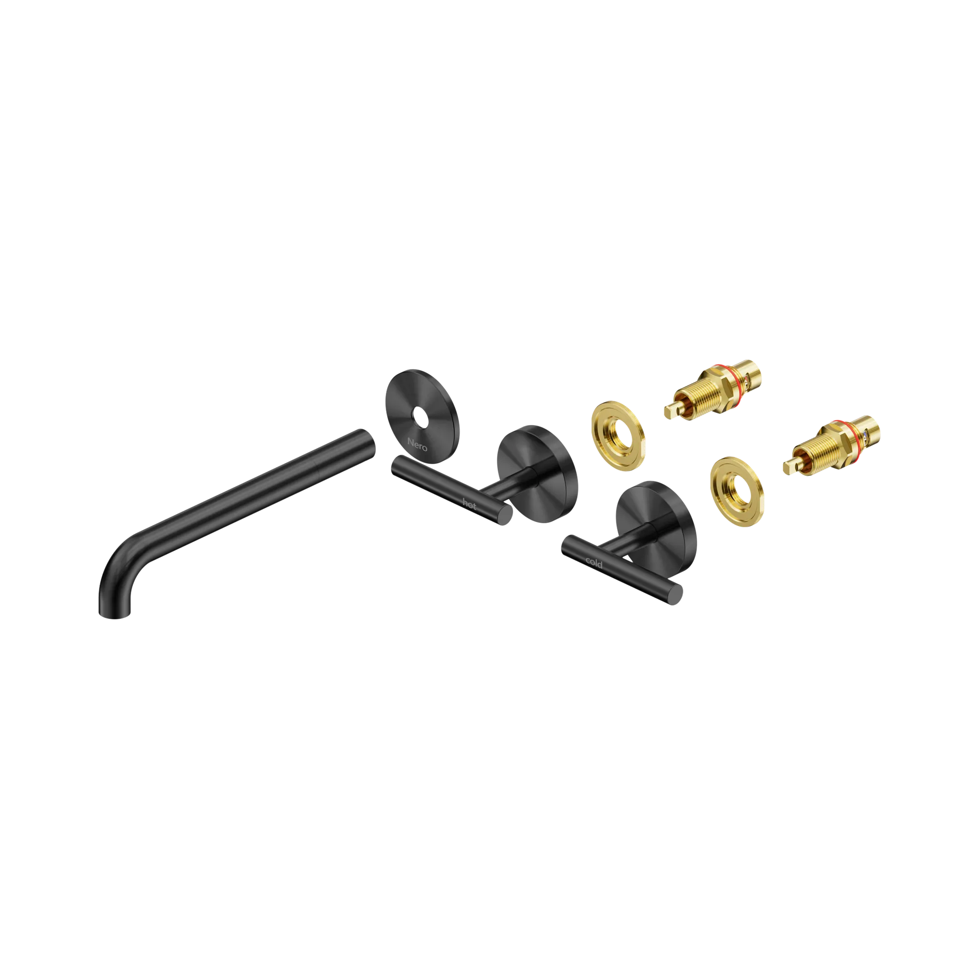 25 D021 GM Mecca Wall Basin Bath Set 220mm Spout Trim kits Only Gun Metal image 2