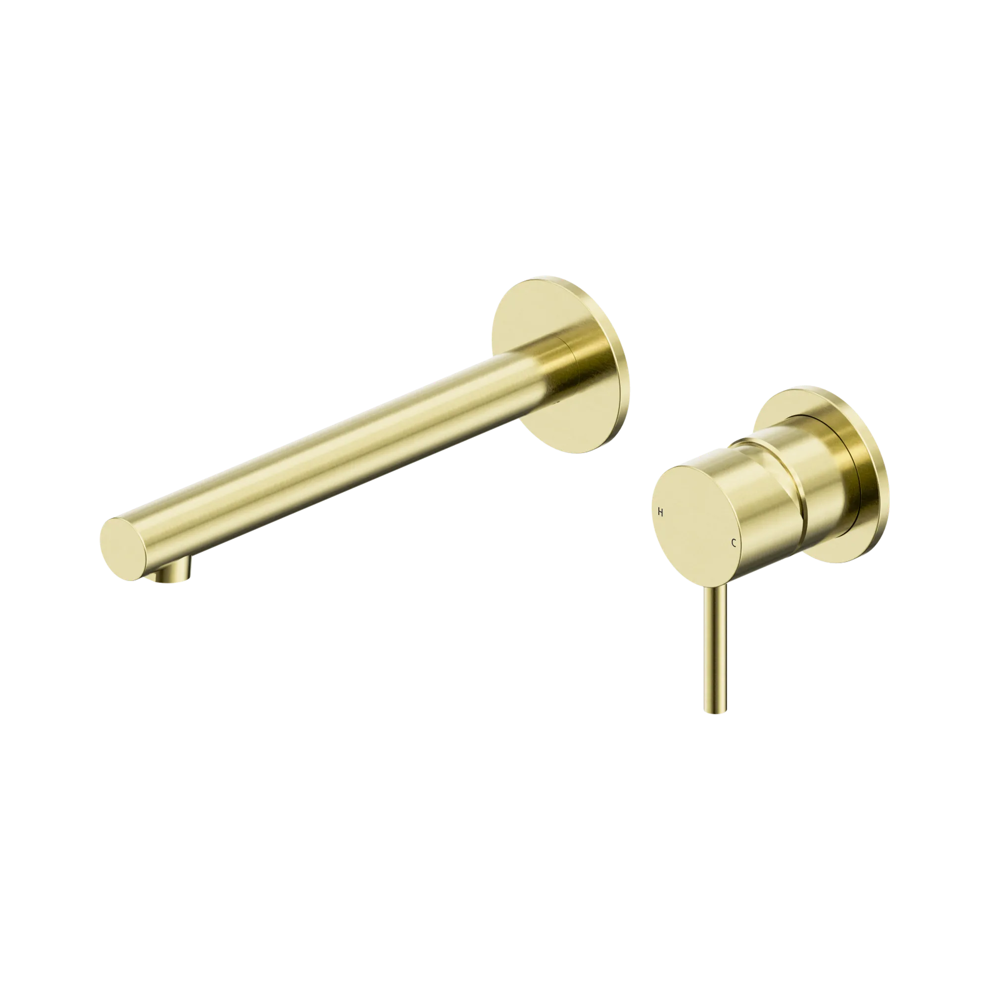 25 B008 BG Dolce II Wall Basin Bath Mixer Separate Back Plate Brushed Gold image 1