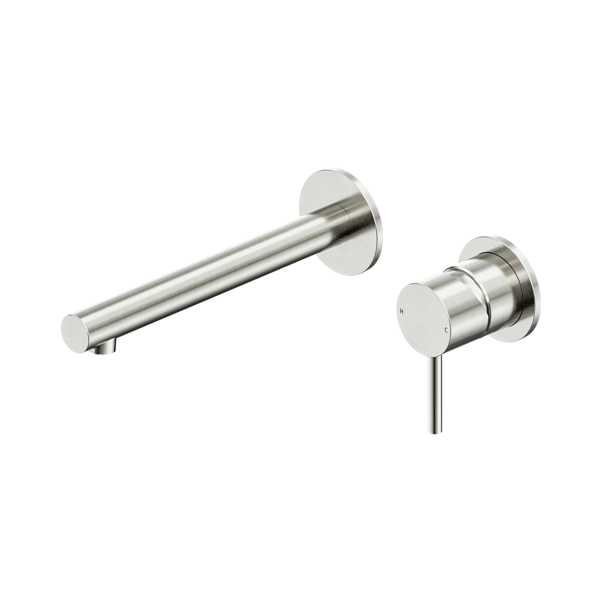 25 B008 BN Dolce II Wall Basin Bath Mixer Separate Back Plate Brushed Nickel image 1