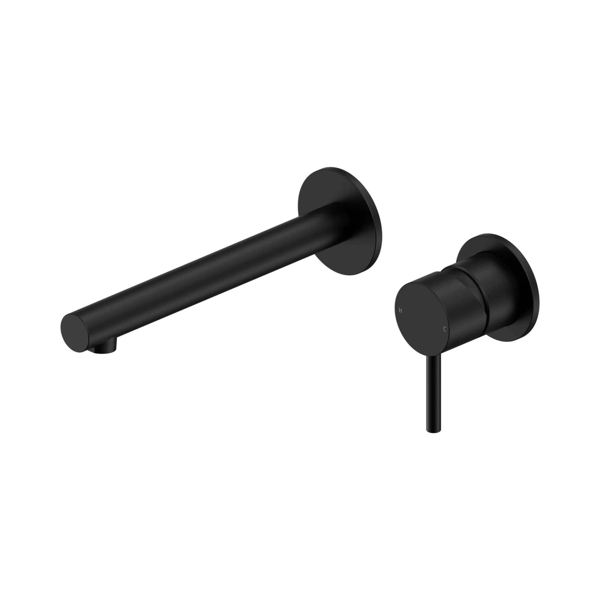 25 B008 MB Dolce II Wall Basin Bath Mixer Separate Back Plate Matte Black image 1