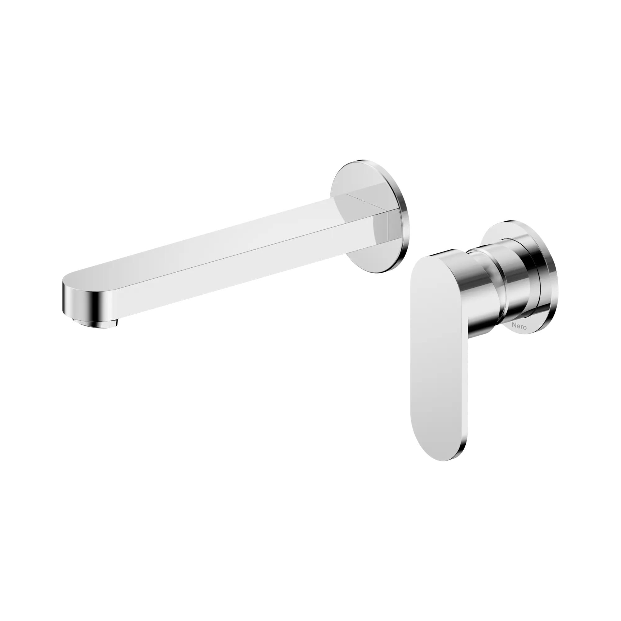 NR301310c CH Ecco Wall Basin Bath Mixer Separate Back Plate 60mm Chrome image 1