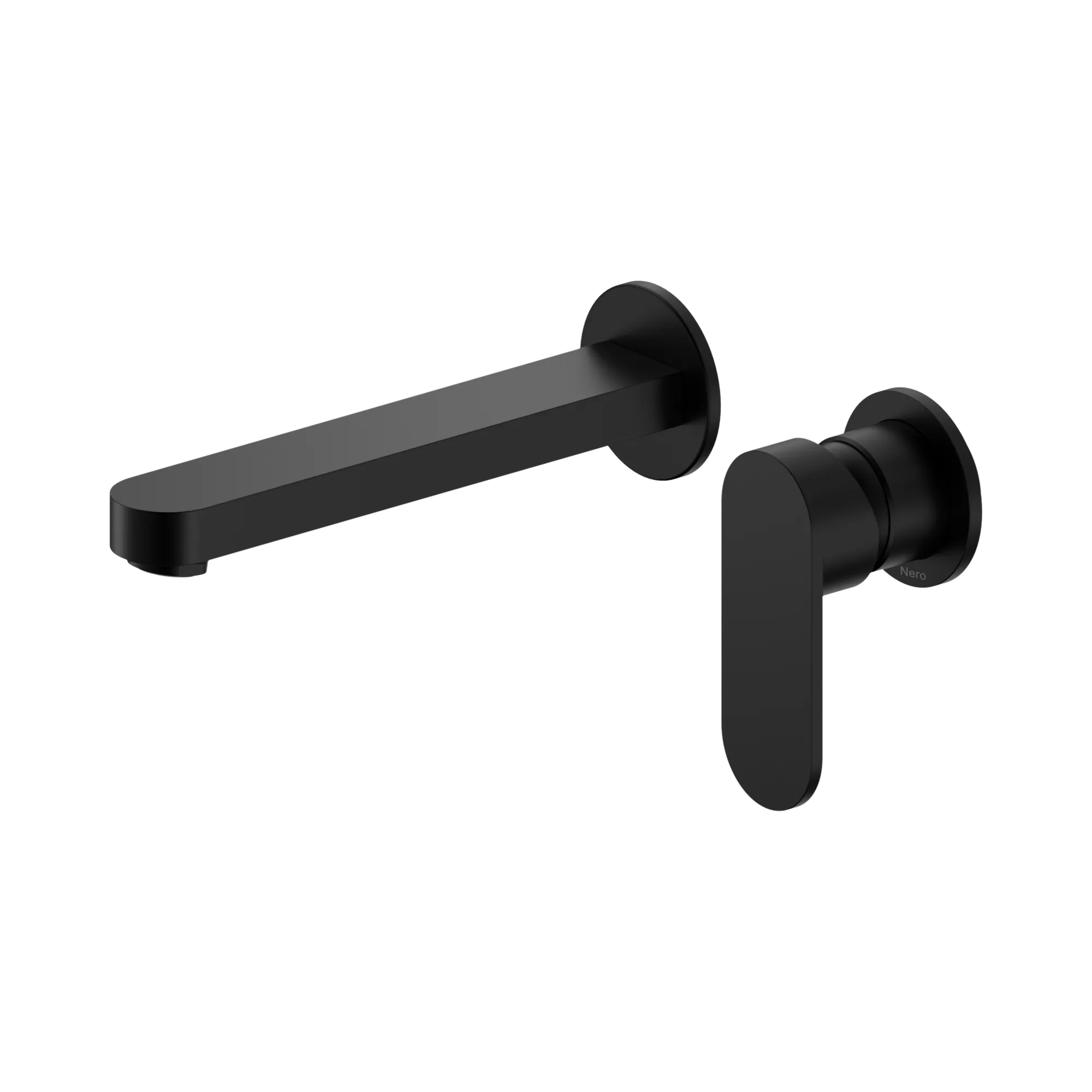 NR301310c MB Ecco Wall Basin Bath Mixer Separate Back Plate 60mm Matte Black image 1