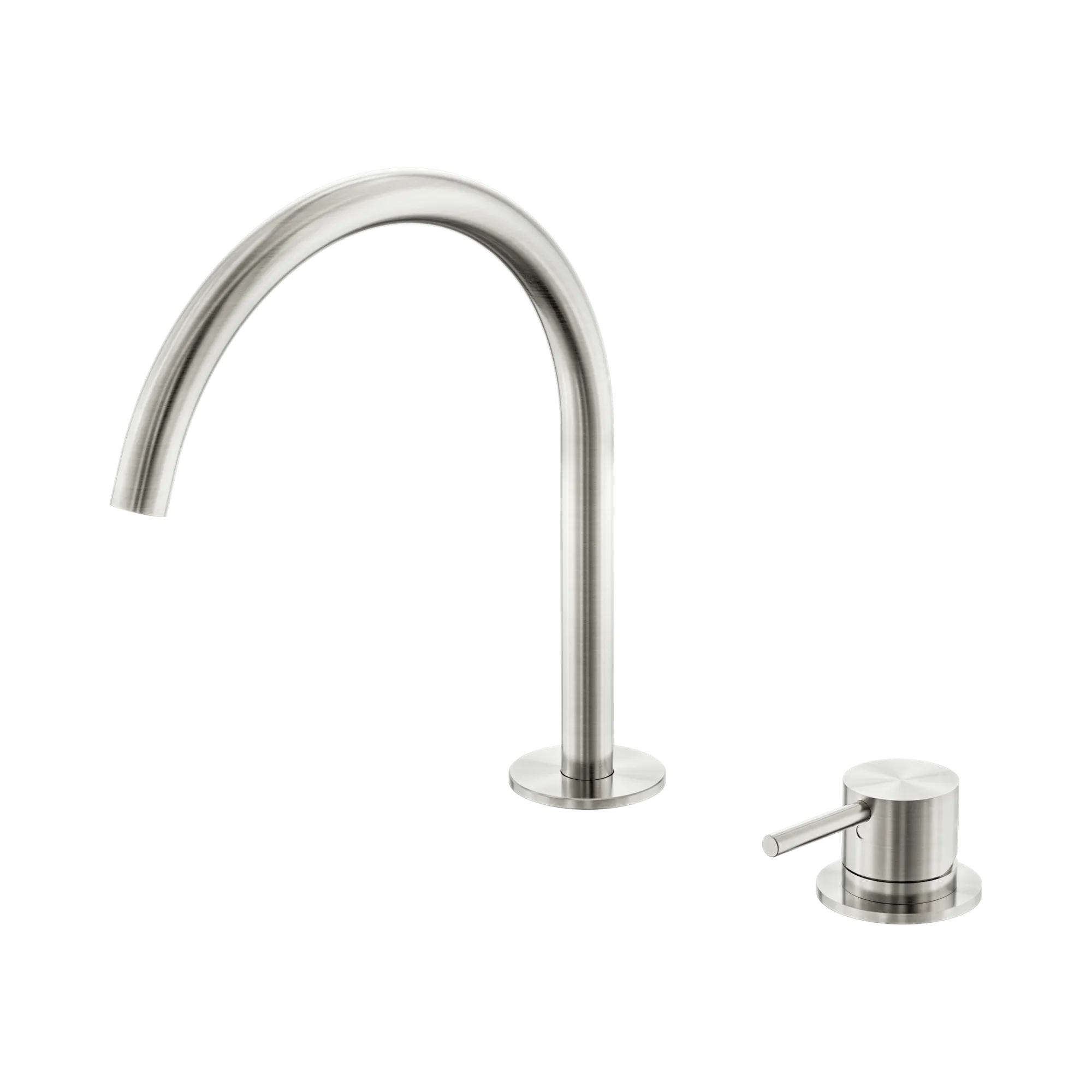 NR221901j BN Mecca Hob Bath Kitchen Mixer Set Arc Spout Brushed Nickel image 1