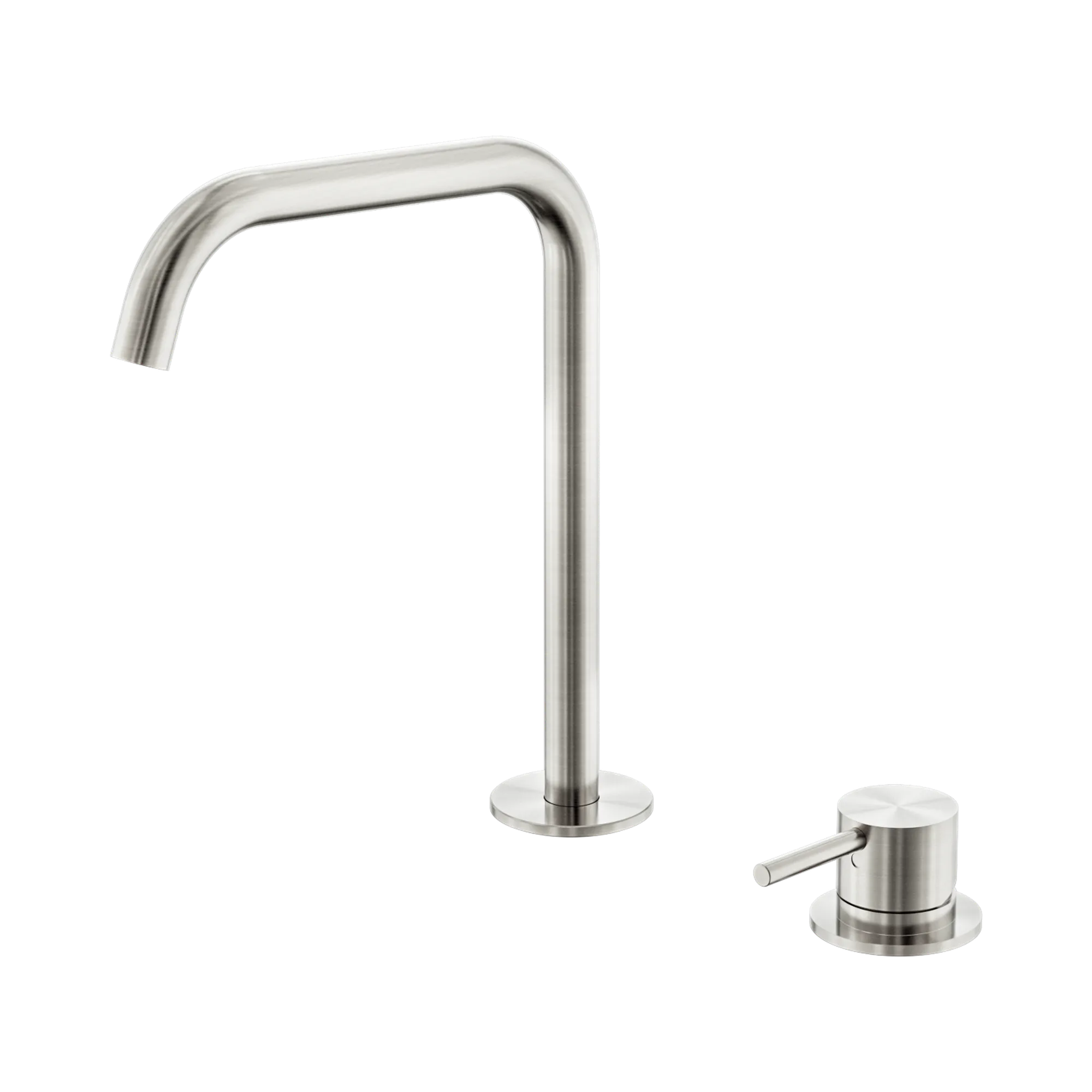 NR221901k BN Mecca Hob Bath Kitchen Mixer Set Edge Spout Brushed Nickel image 1