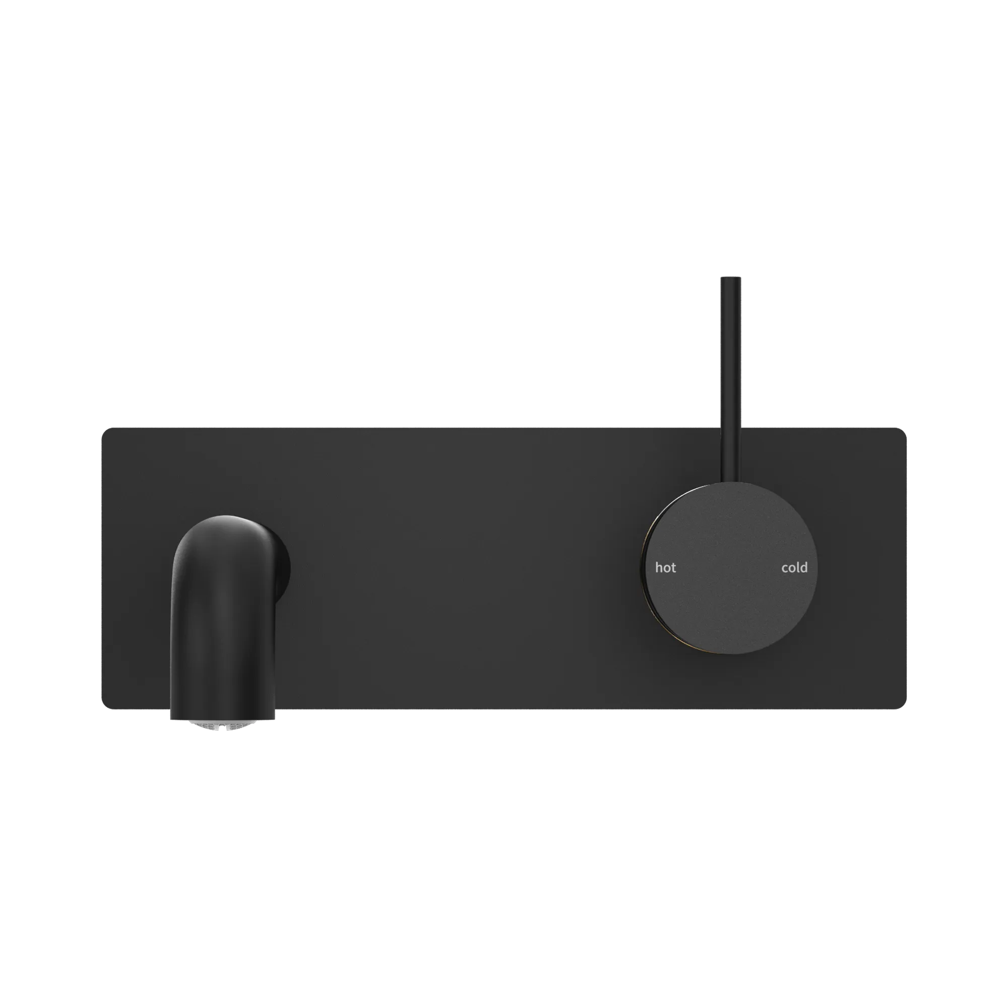 NR221907b185 MB Mecca Wall Basin Mixer Handle Up 185mm Spout Matte Black image 2