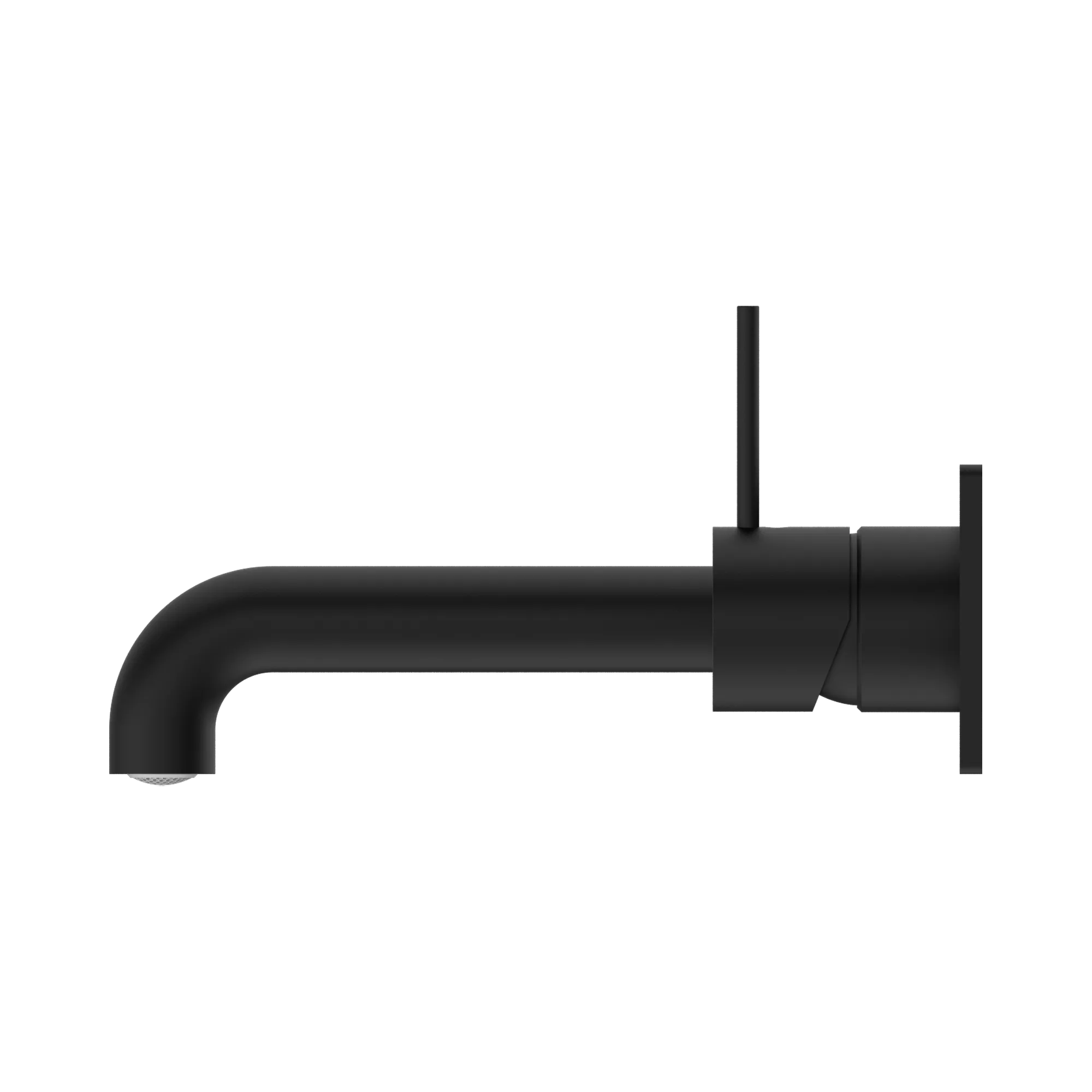 NR221907b185 MB Mecca Wall Basin Mixer Handle Up 185mm Spout Matte Black image 3