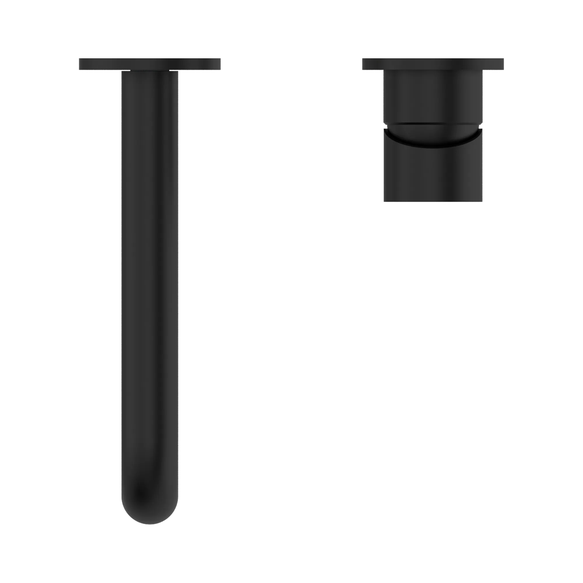 NR221907c185 MB Mecca Wall Basin Mixer Separate Back Plate 185mm Spout Matte Black image 4