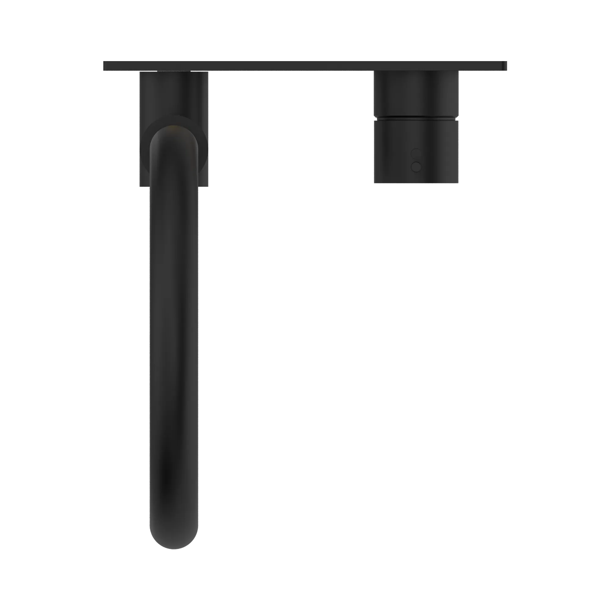 NR221909p MB Mecca Wall Basin Mixer Swivel Spout Handle Up Matte Black image 4