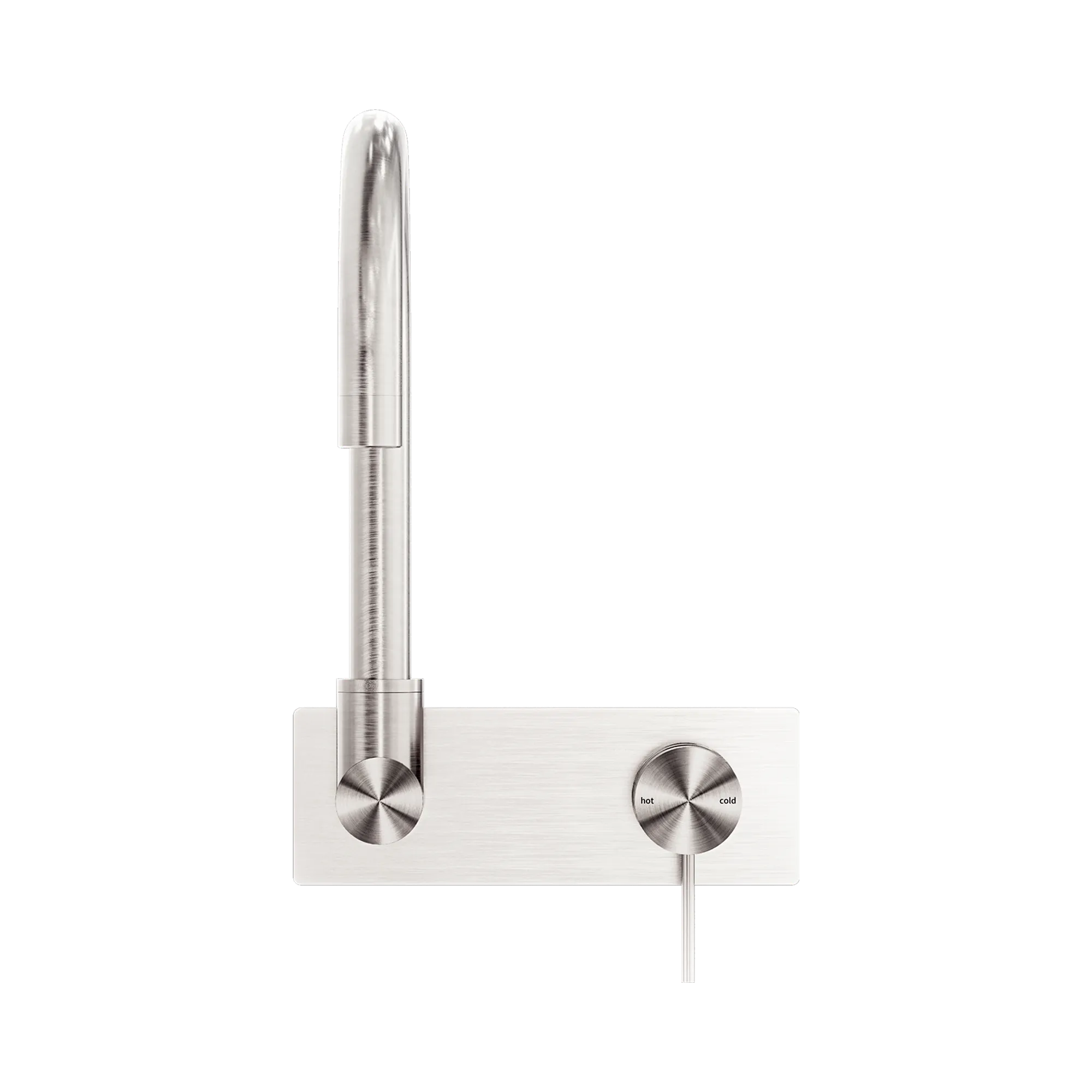 NR221909q BN Mecca Wall Basin Mixer Swivel Spout Brushed Nickel image 2