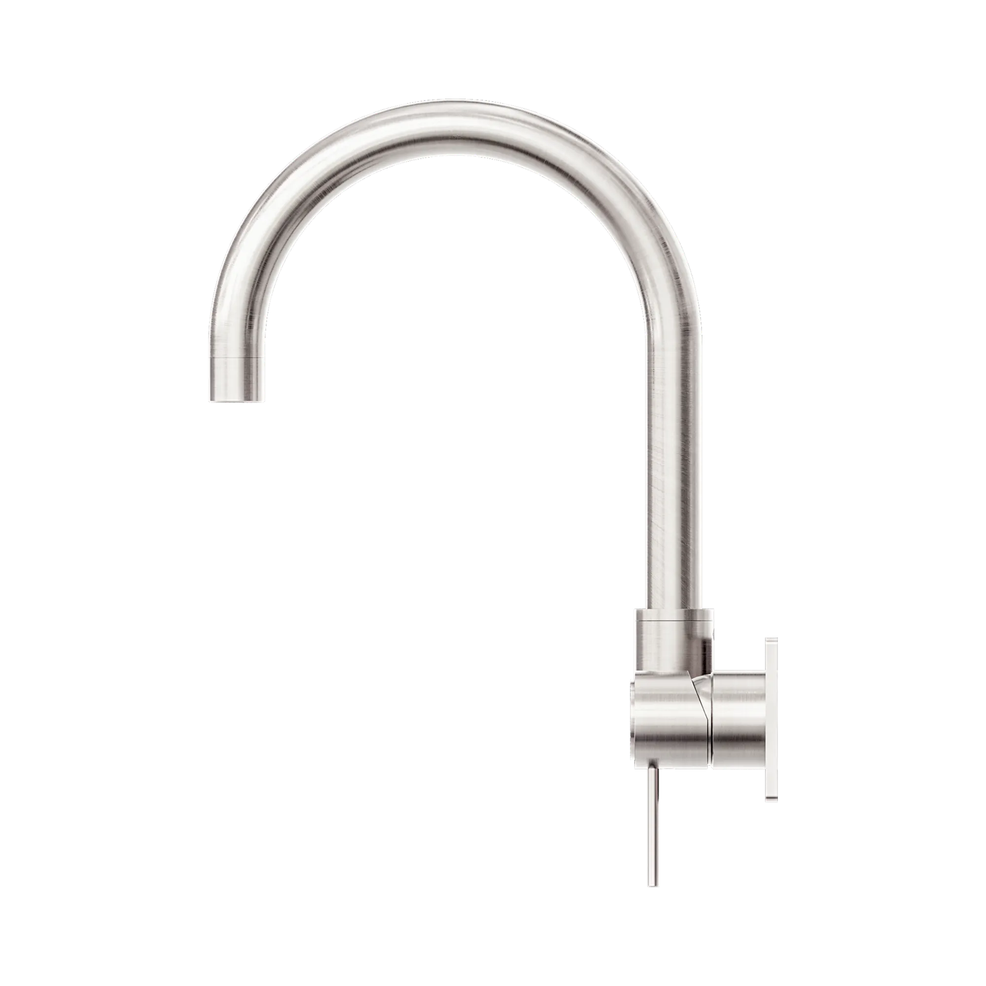 NR221909q BN Mecca Wall Basin Mixer Swivel Spout Brushed Nickel image 3