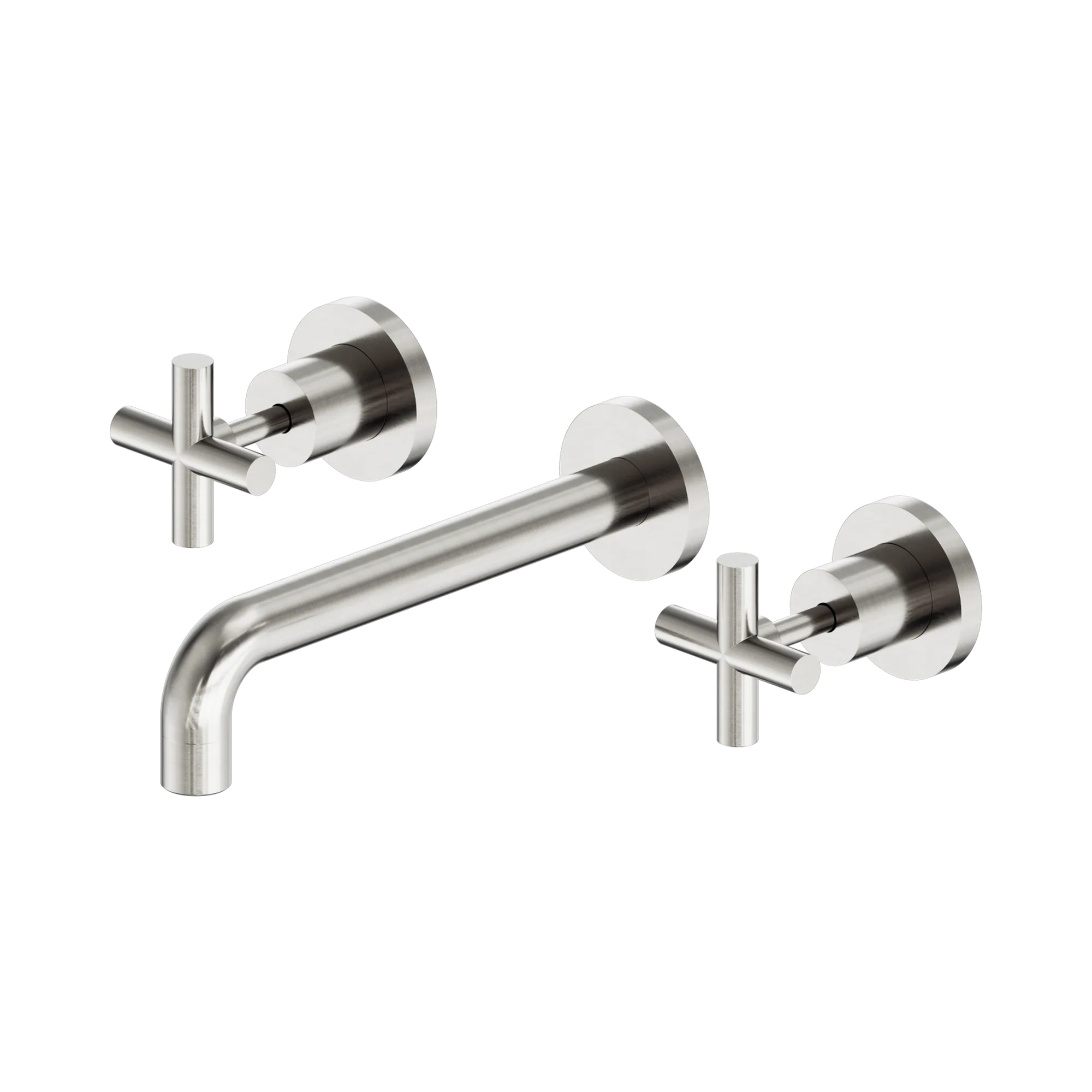 NR201607a BN X Plus Wall Basin Set 215mm Brushed Nickel image 1