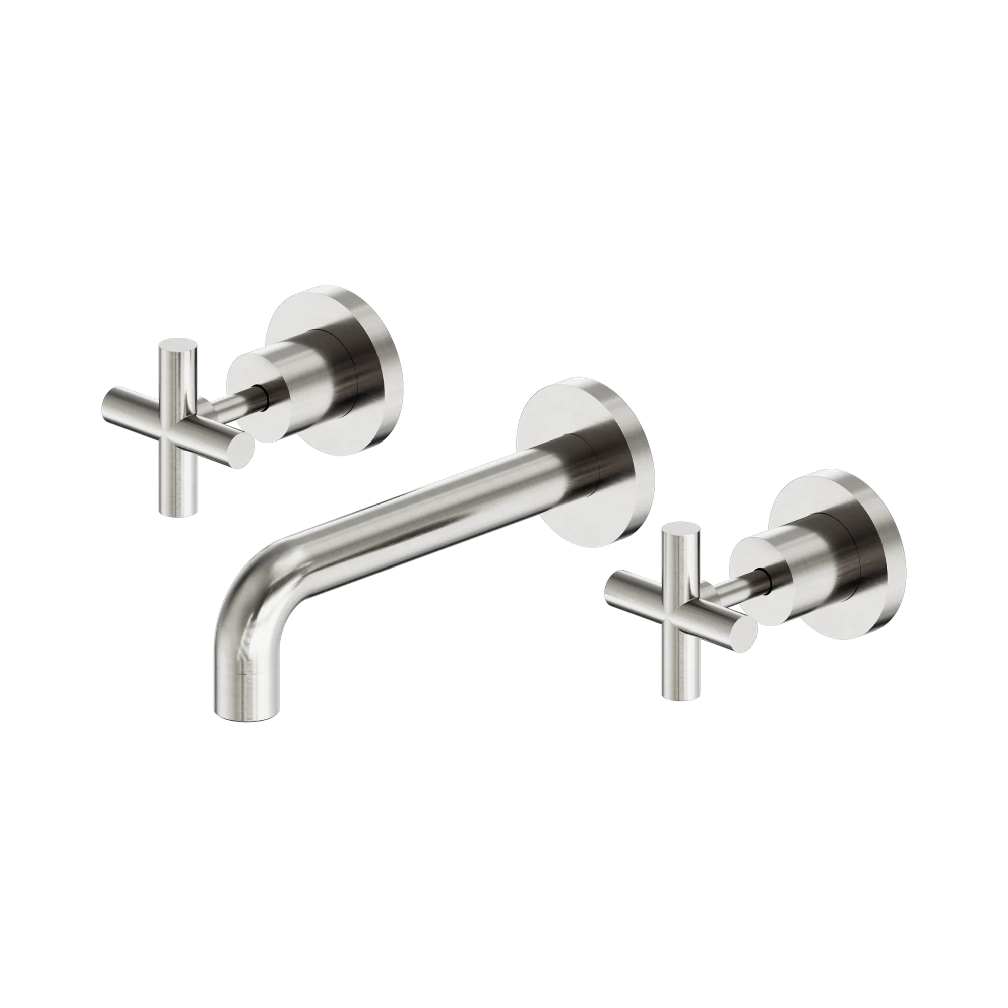 NR201607b BN X Plus Wall Basin Set 180mm Brushed Nickel image 1