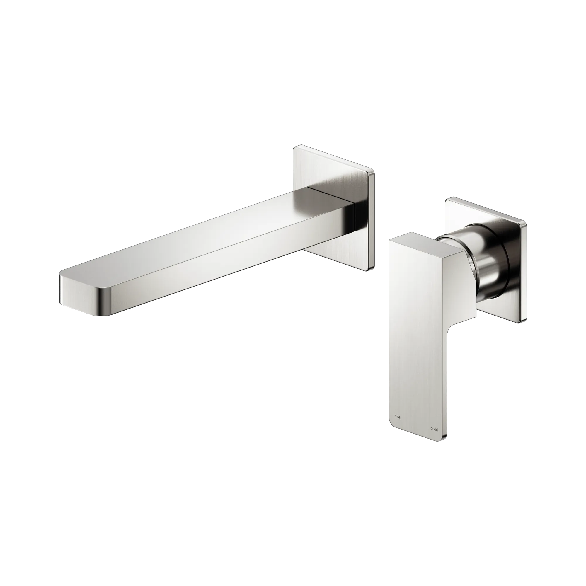 NR301510b BN Celia Wall Basin Bath Mixer Separate Back Plate Brushed Nickel image 1