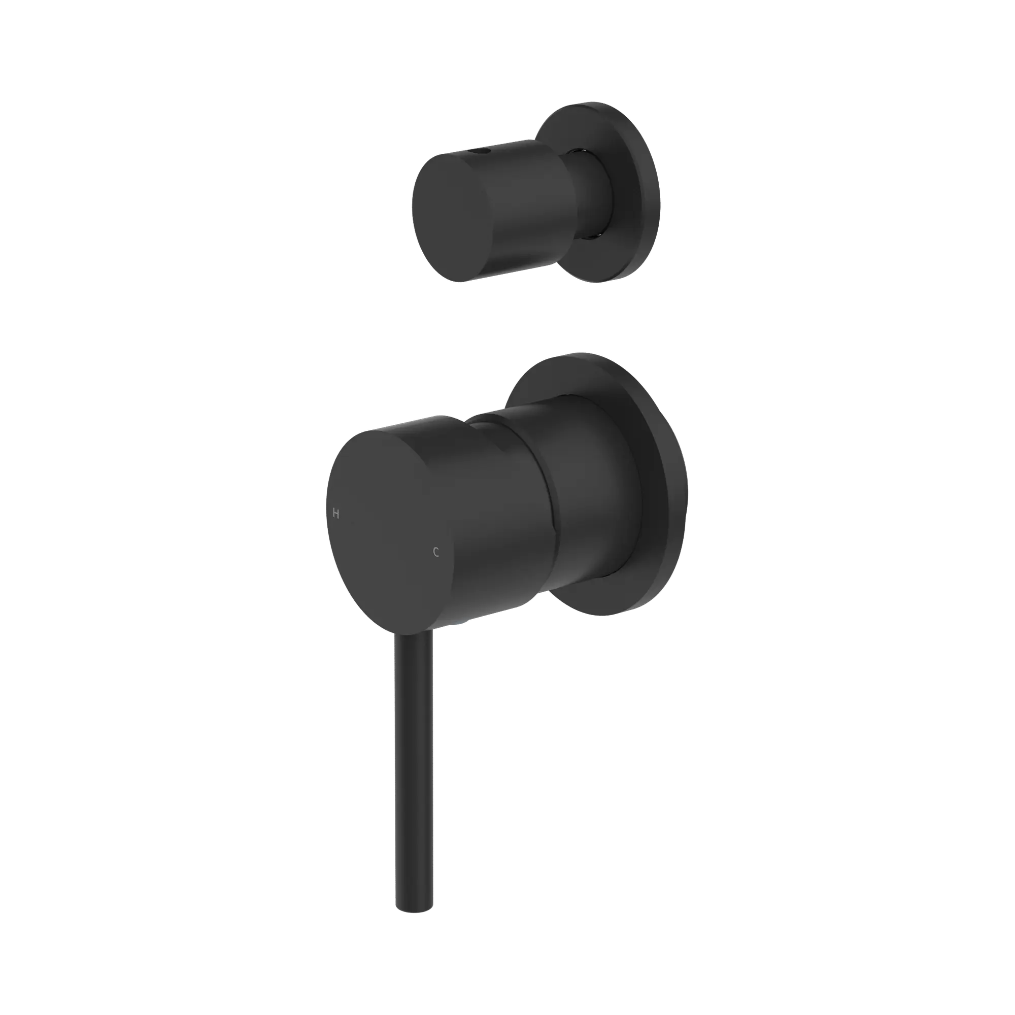 NR250809e MB Dolce Shower Mixer With Divertor Separate Plate Matte Black image 1