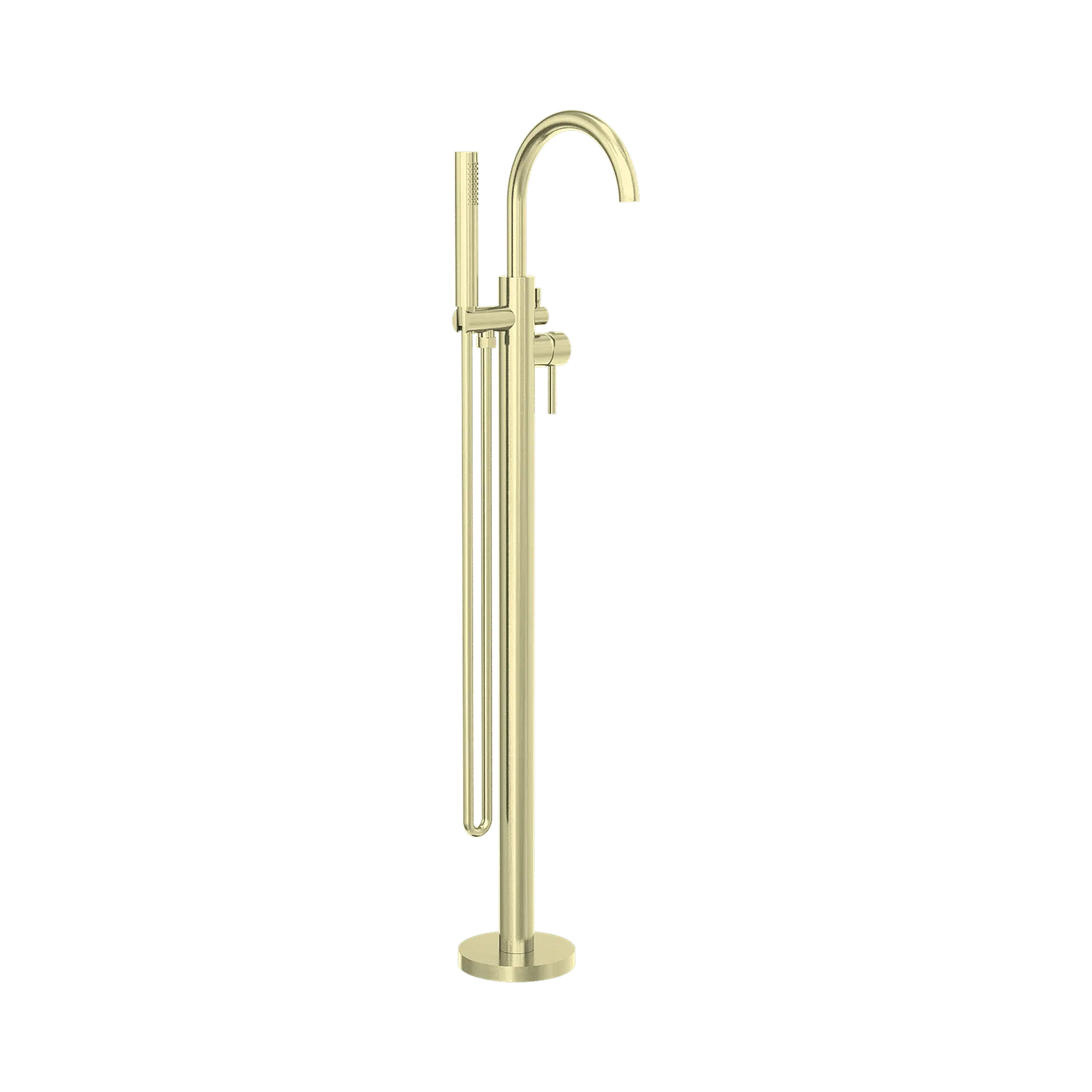 NR210903a BG Mecca Round Freestanding Mixer With Hand Shower Brushed Gold image 1