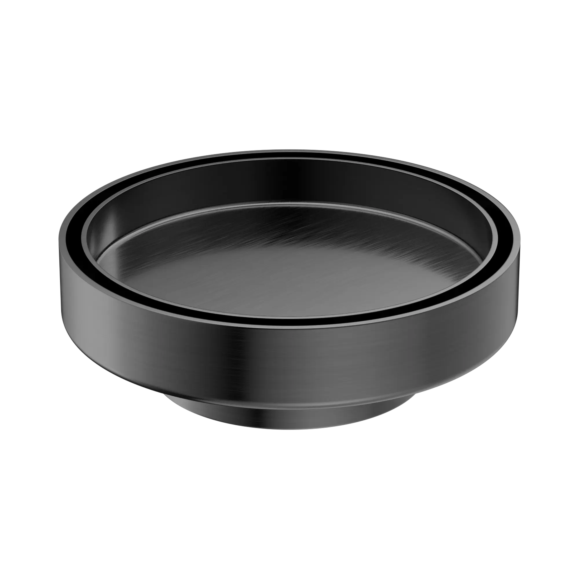 NRFW004 GM 130mm Round Tile Insert Floor Waste 80mm Outlet Gun Metal image 1