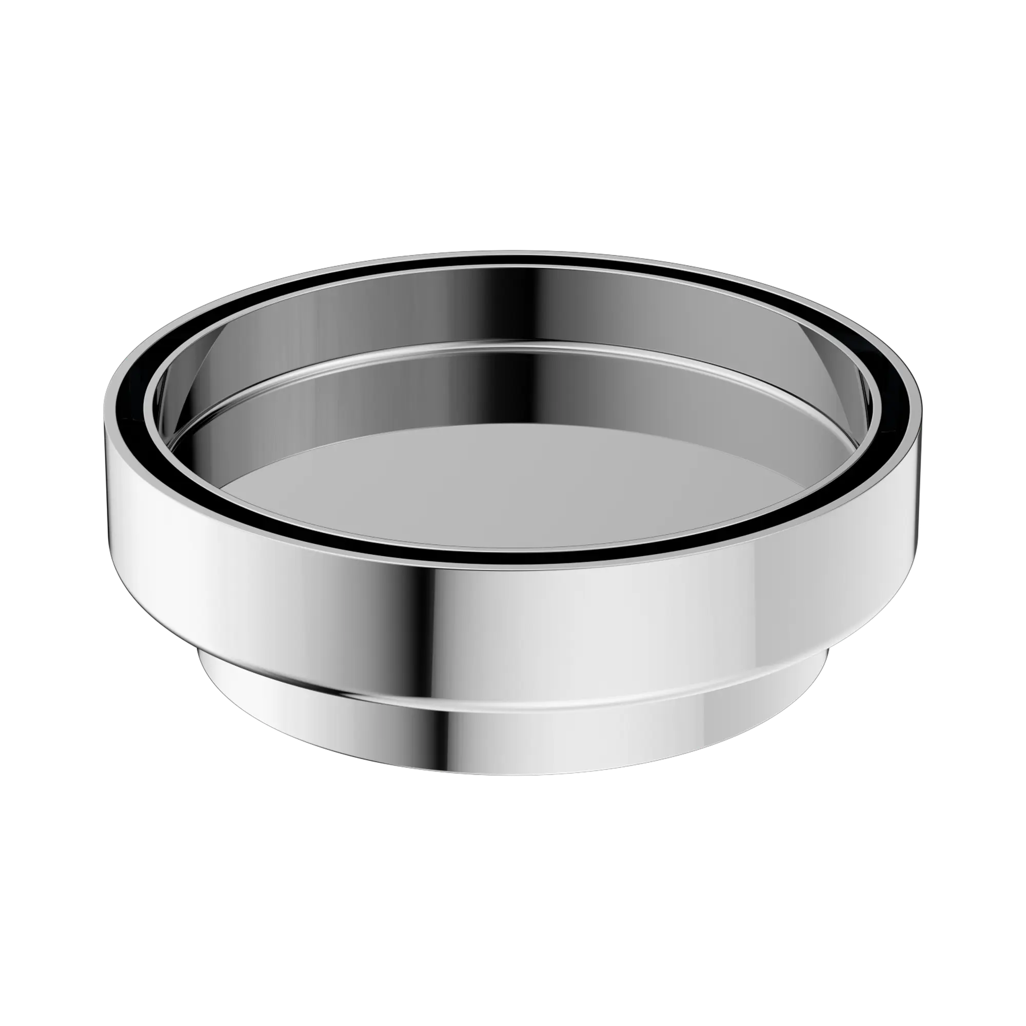 NRFW005 CH 130mm Round Tile Insert Floor Waste 100mm Outlet Chrome image 1