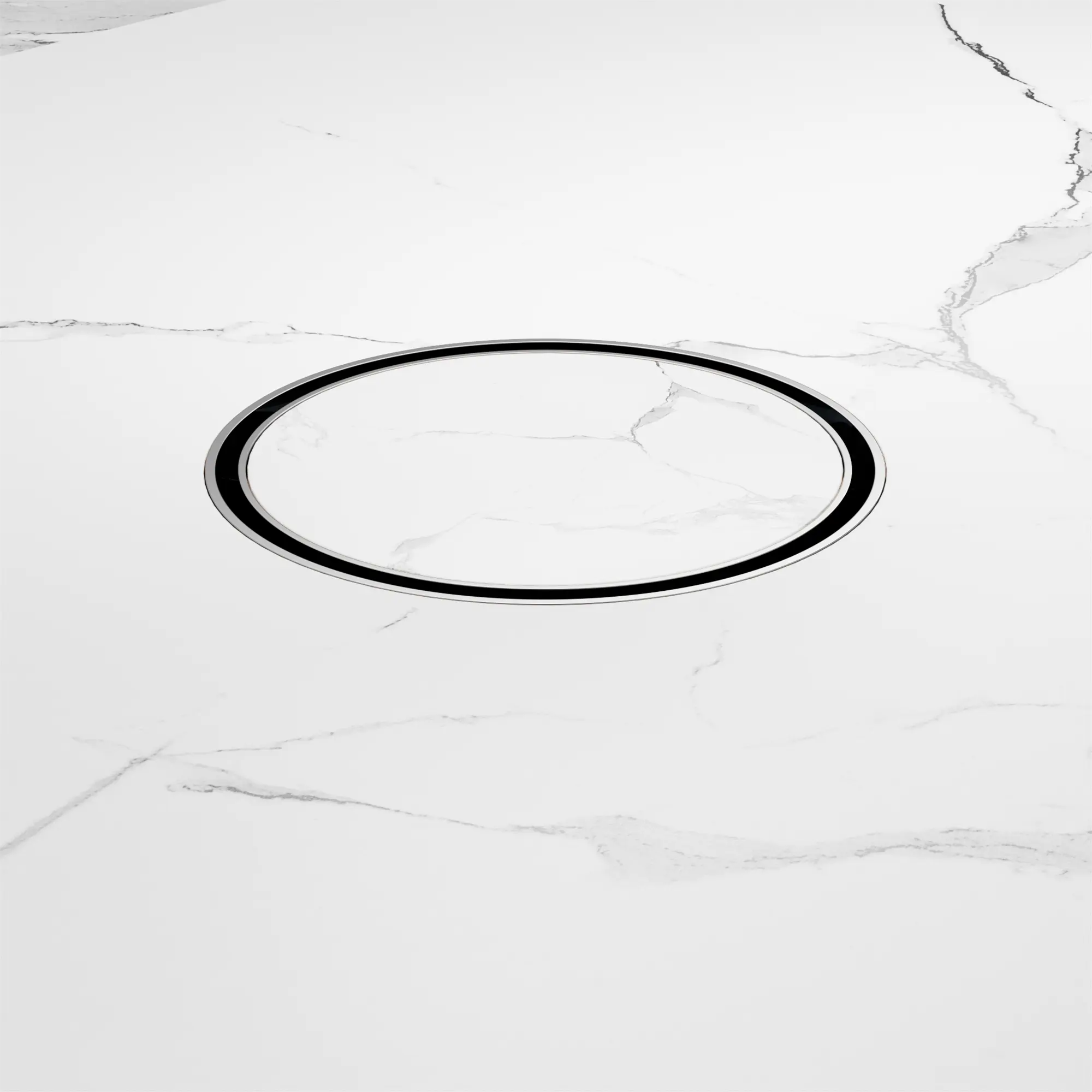 NRFW005 BN 130mm Round Tile Insert Floor Waste 100mm Outlet Brushed Nickel image 3