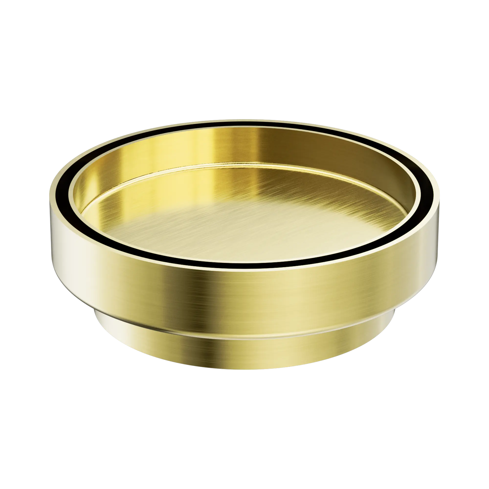 NRFW005 BG 130mm Round Tile Insert Floor Waste 100mm Outlet Brushed Gold image 1