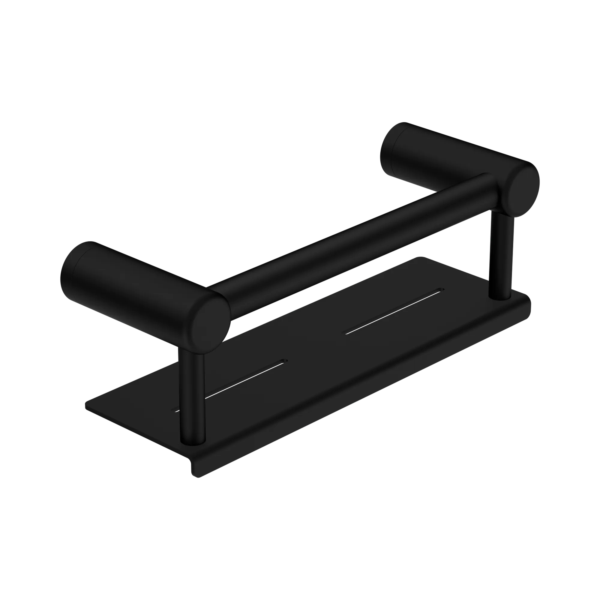NRCR2512 CMB Mecca Care 25mm Grab Rail With Shelf 300mm Matte Black image 1
