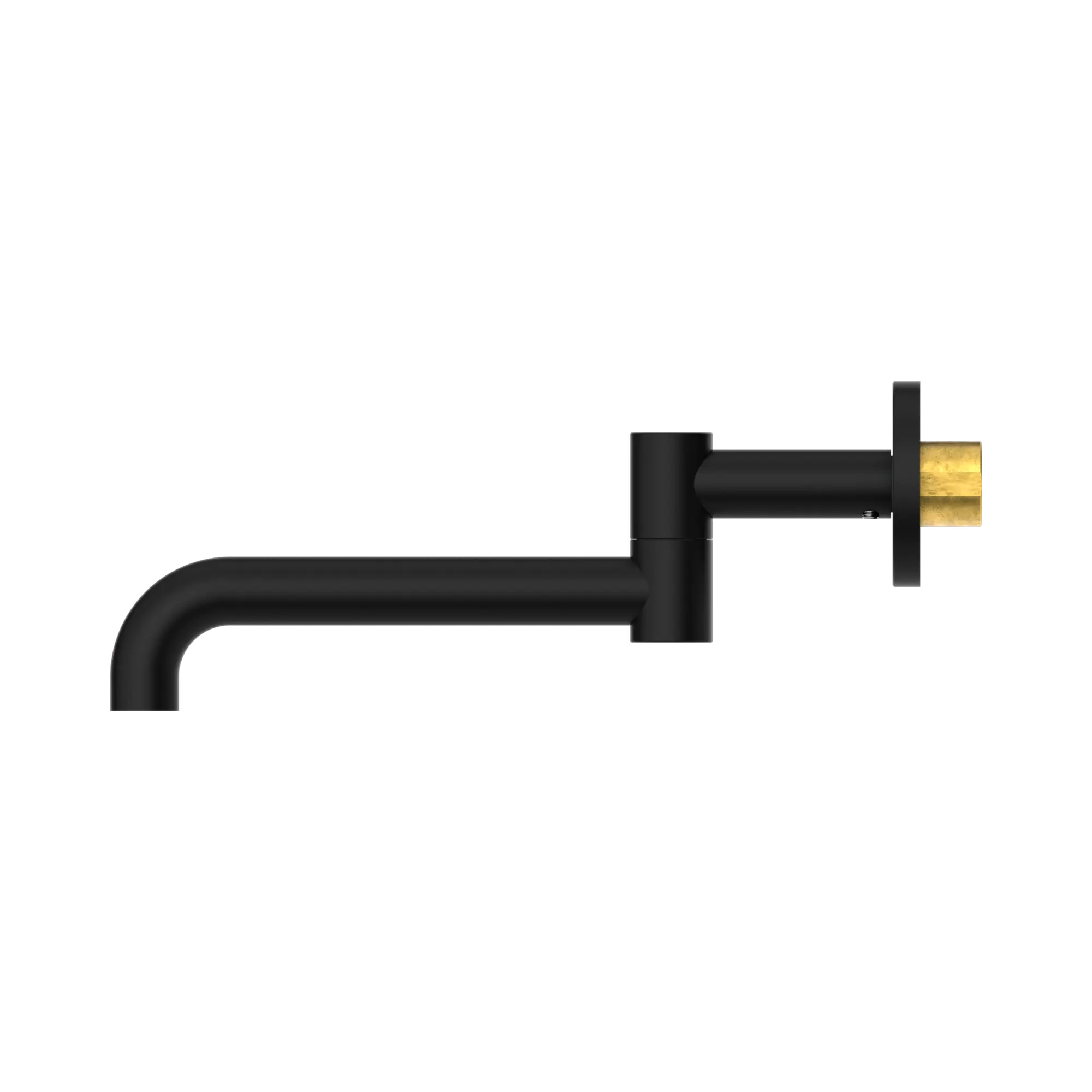 NR221903 GMB Mecca Wall Mounted Swivel Bath Spout Only 225mm Matte Black image 3