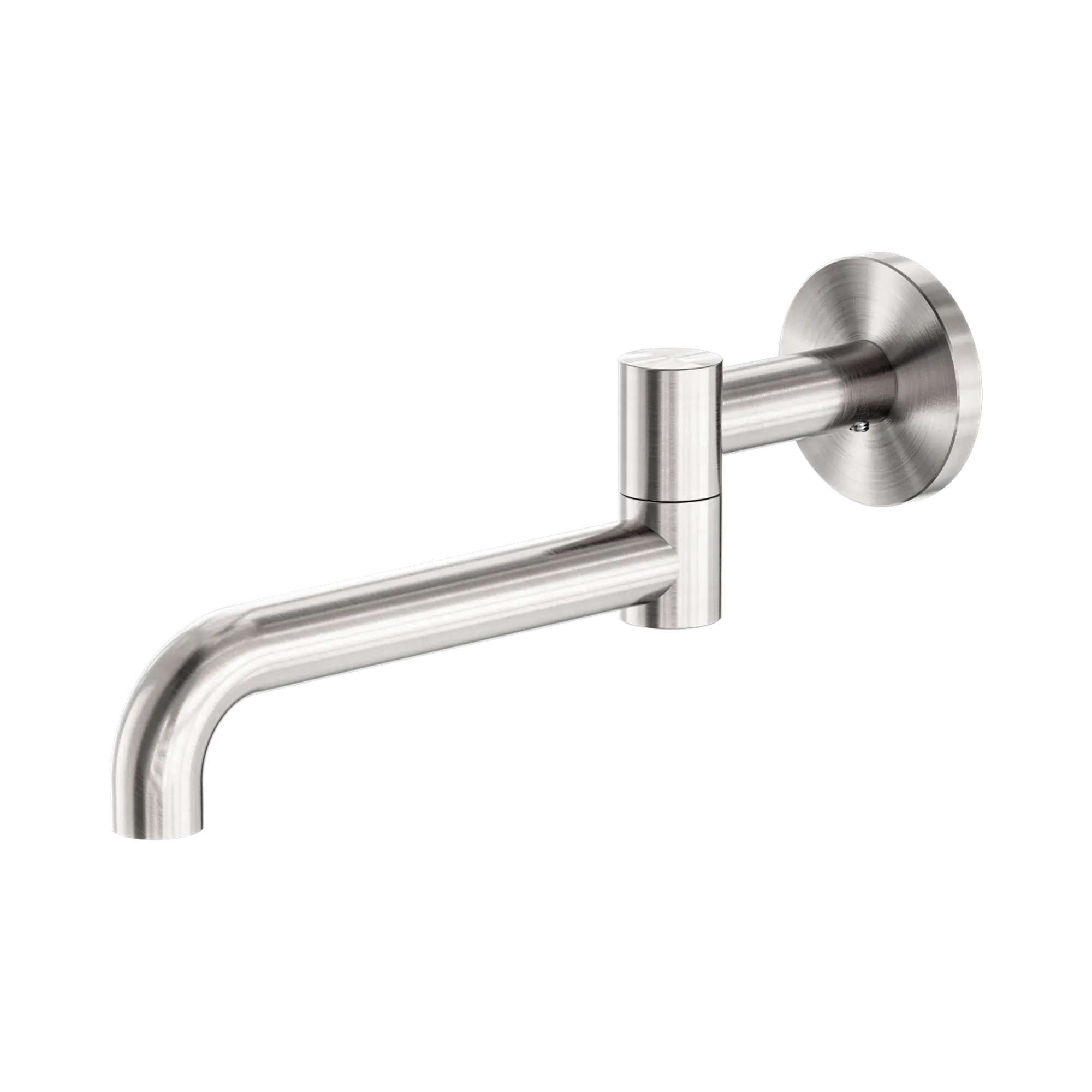 NR221903 GBN Mecca Wall Mounted Swivel Bath Spout Only 225mm Brushed Nickel image 1